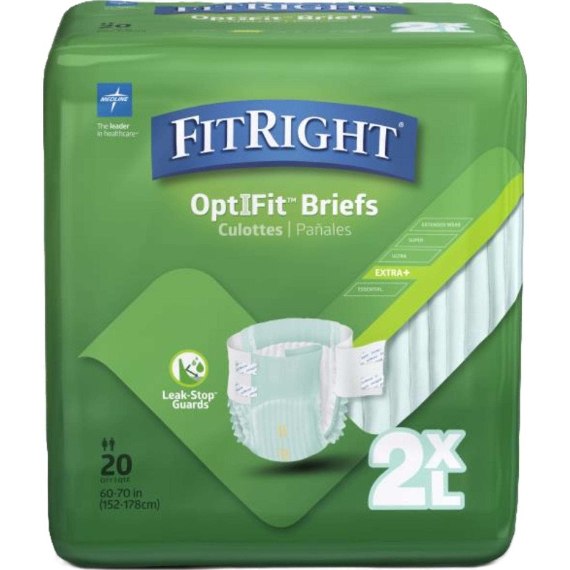 FitRight OptiFit Plus Adult Incontinence Briefs, Heavy Absorbency