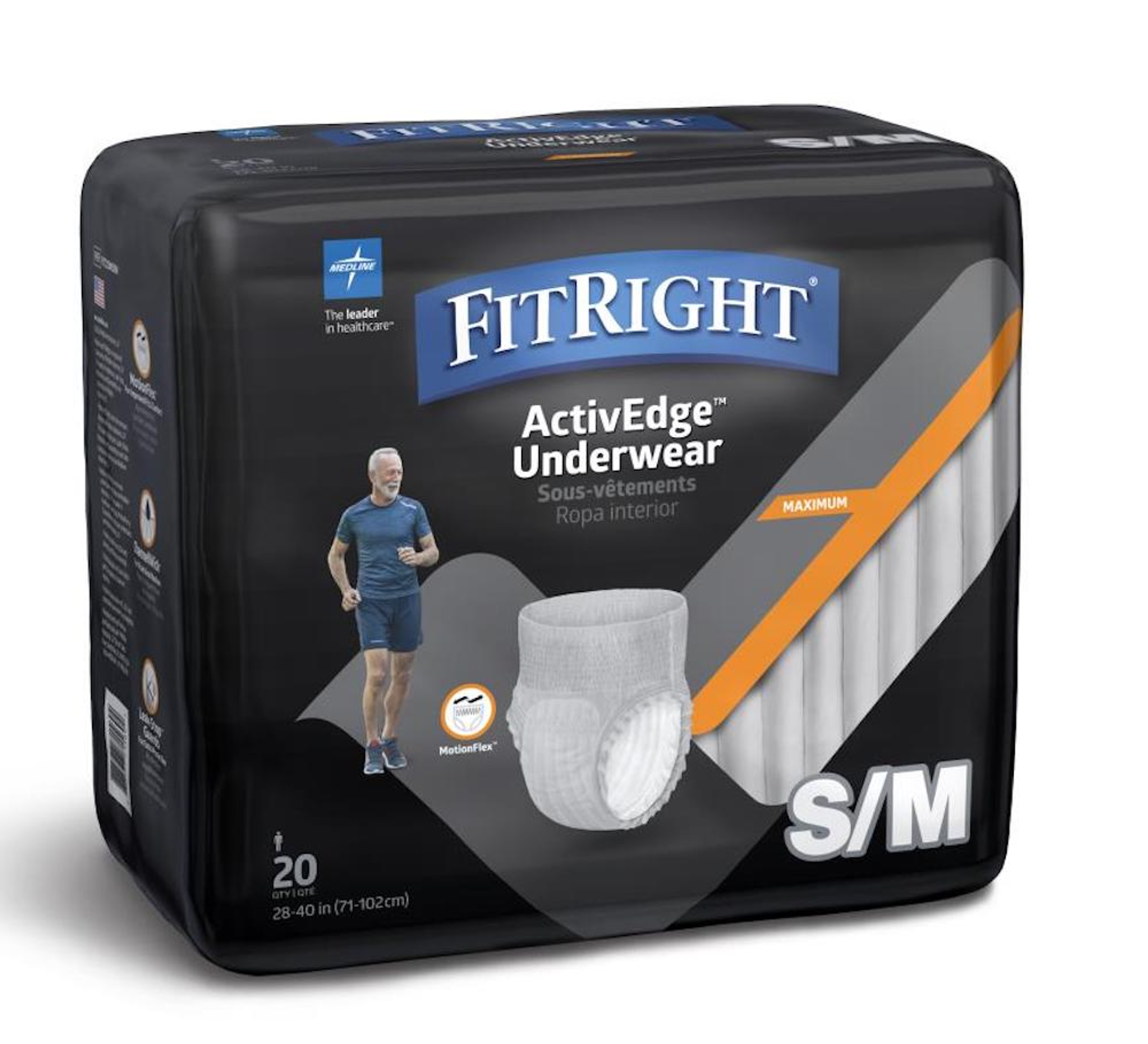 FitRight ActivEdge Incontinence Pull-Up Underwear for Men, Maximum Absorbency