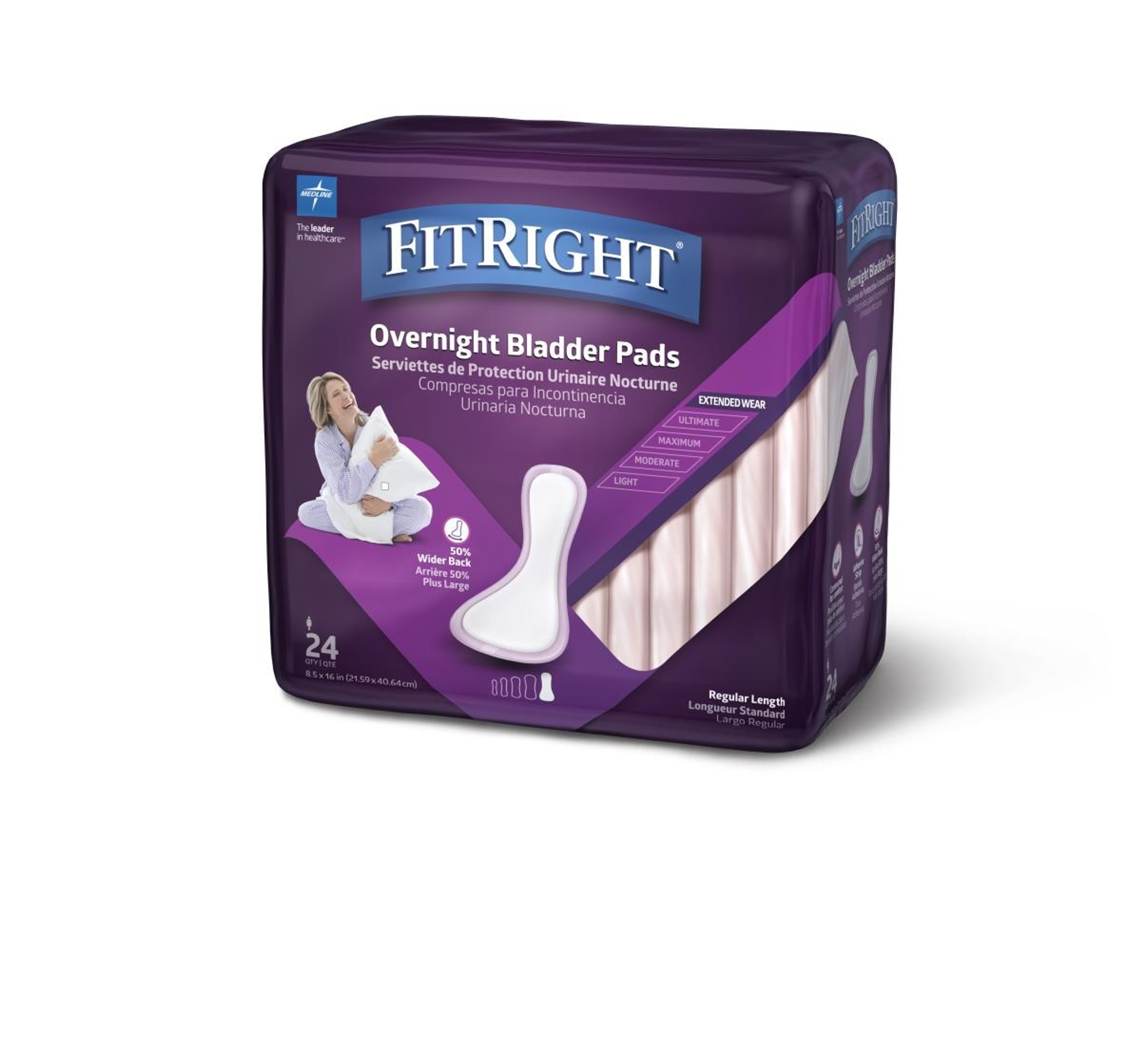 FitRight Bladder Control Pads, Overnight Absorbency