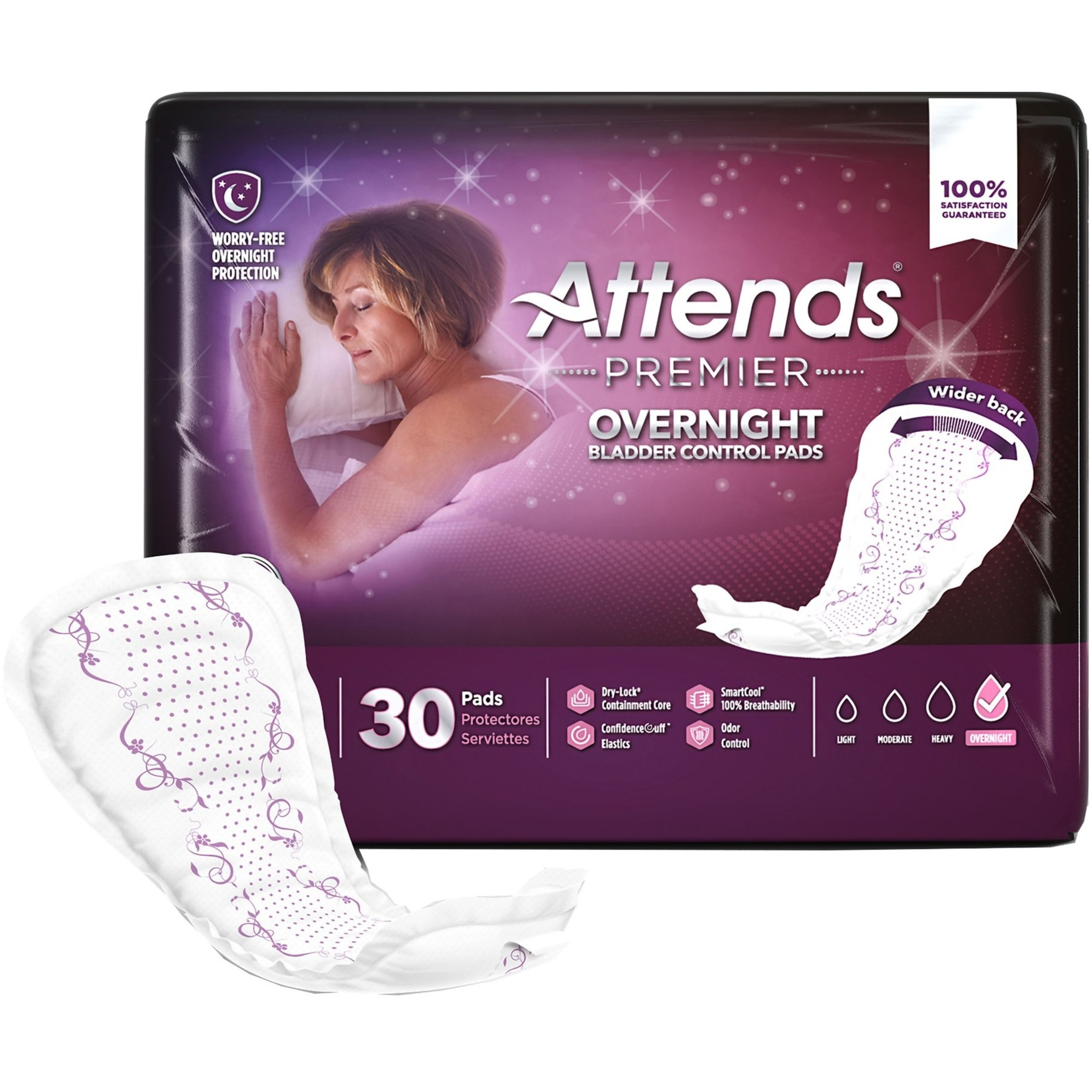 Attends Premier Adult Incontinence Overnight Bladder Control Pads