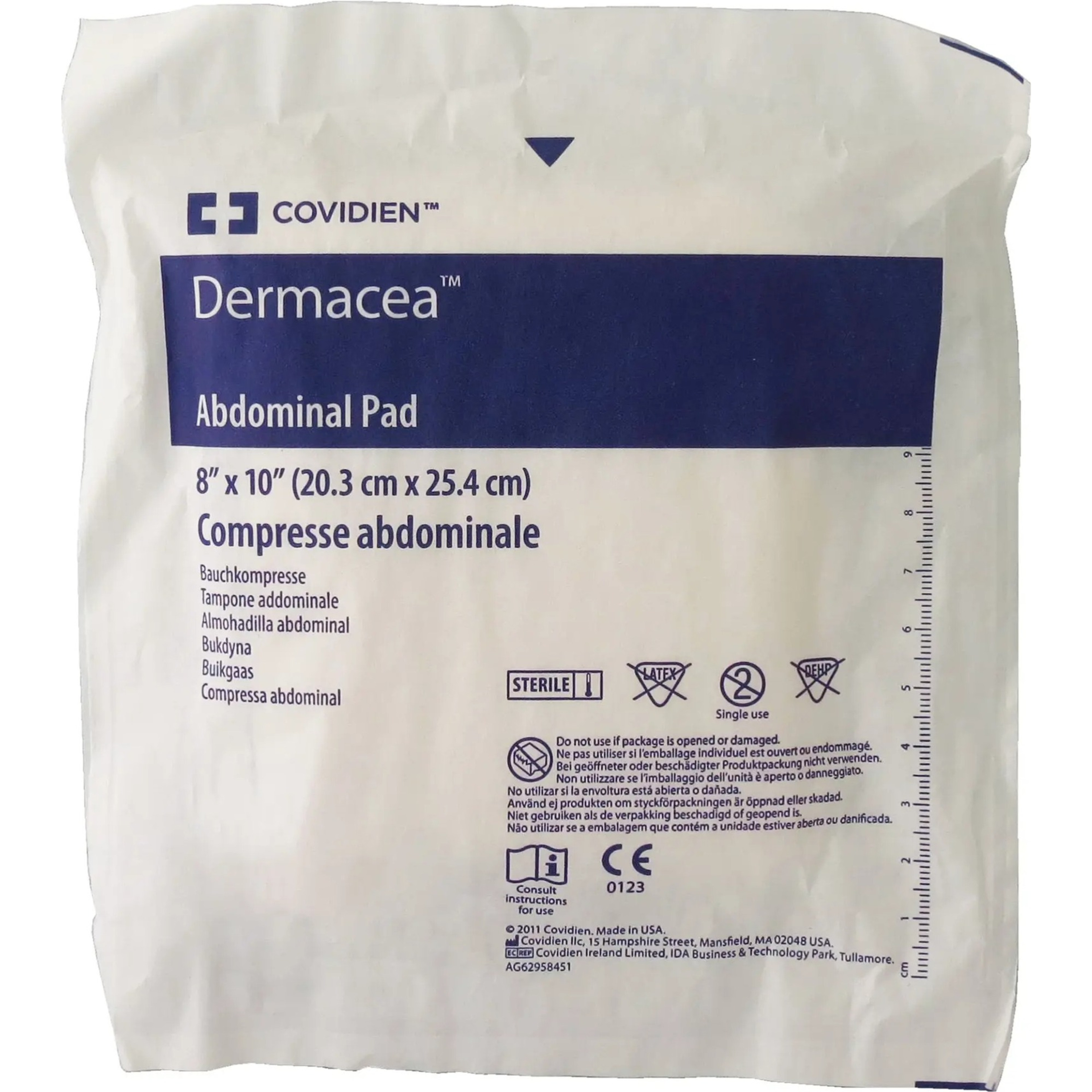 Cardinal Health Curity Abdominal Pad, Non-Sterile, 8 X 10"
