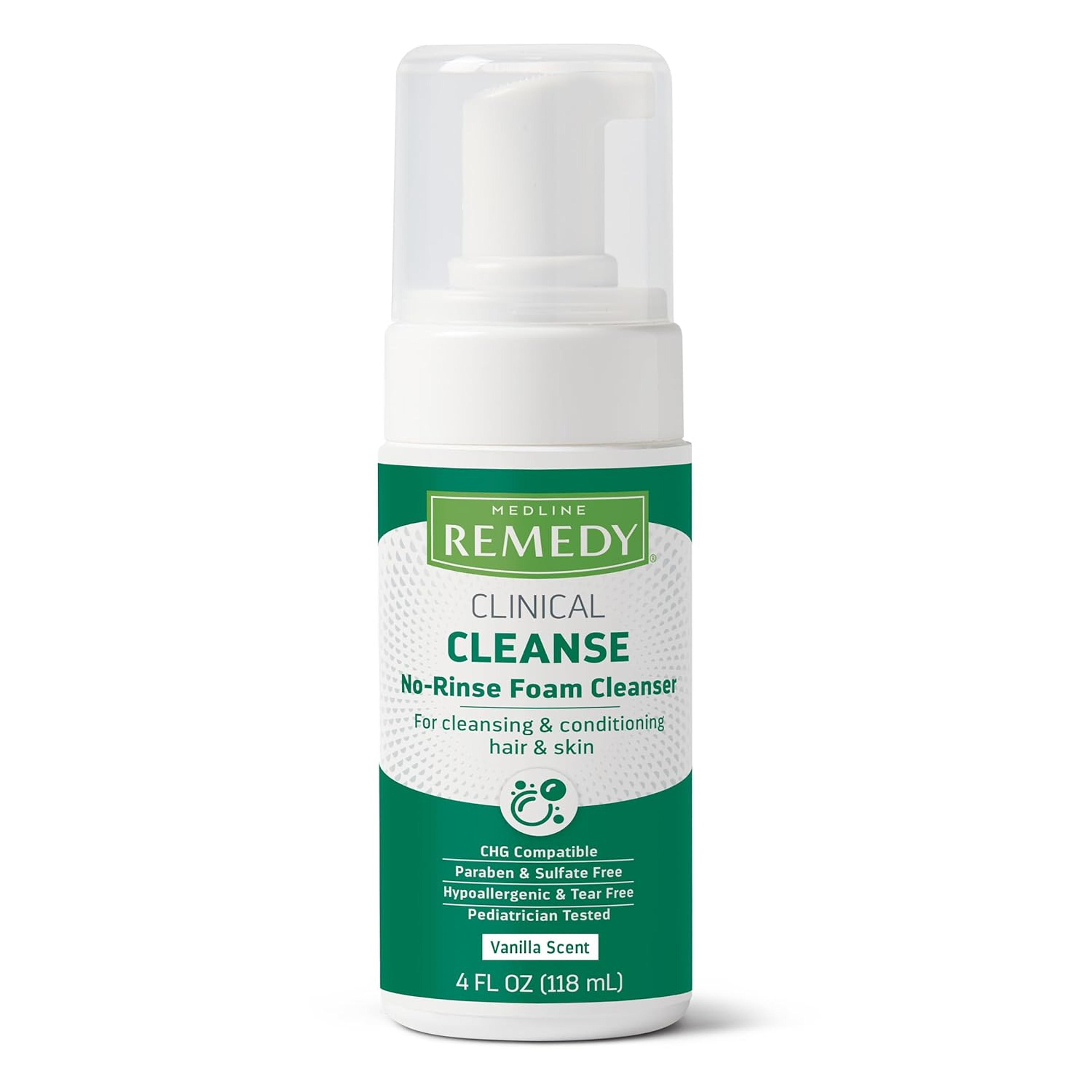 Medline Remedy Clinical No-Rinse Foam Cleanser, Pump Bottle