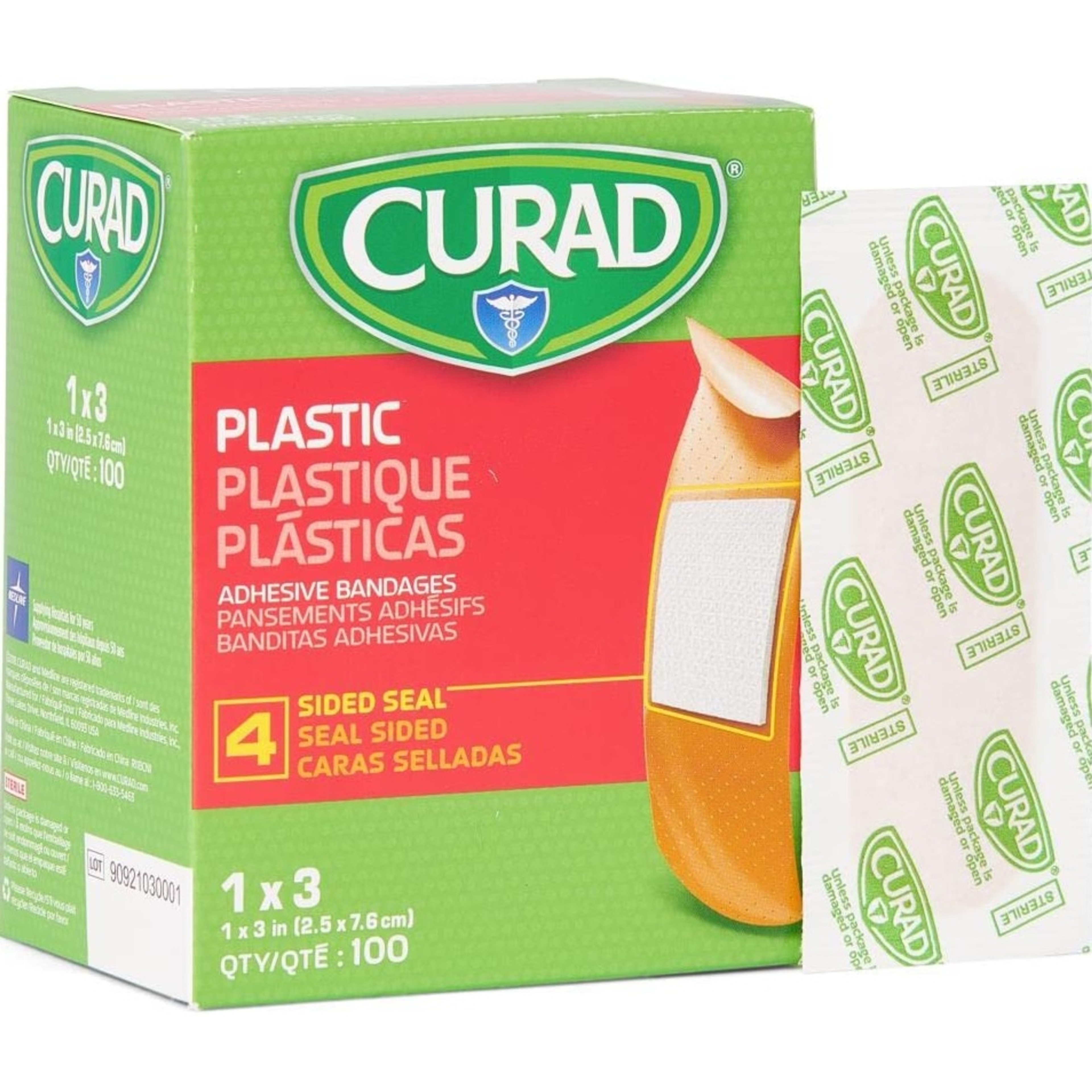 Curad Plastic Adhesive Bandages, 1 X 3 inches