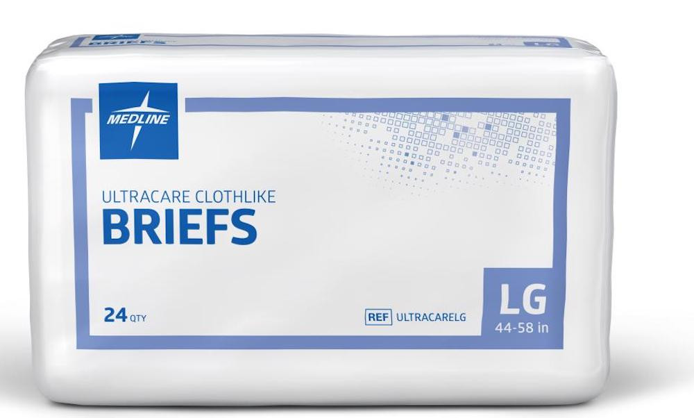 Medline Ultracare Cloth-Like Adult Incontinence Briefs with Tabs, Heavy Absorbency