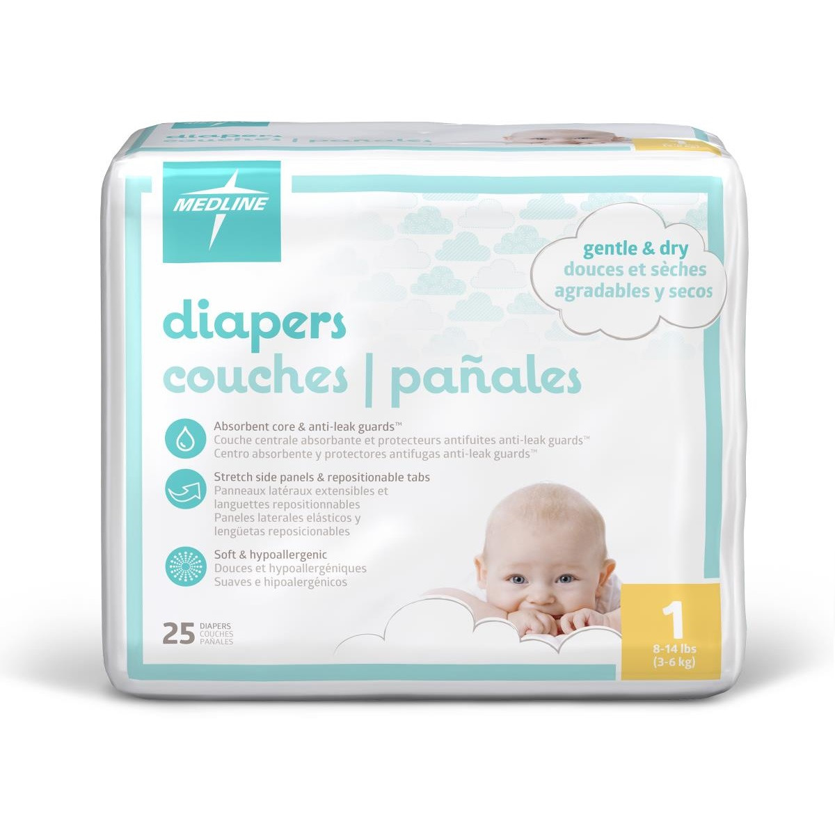 Medline Disposable Baby Diapers