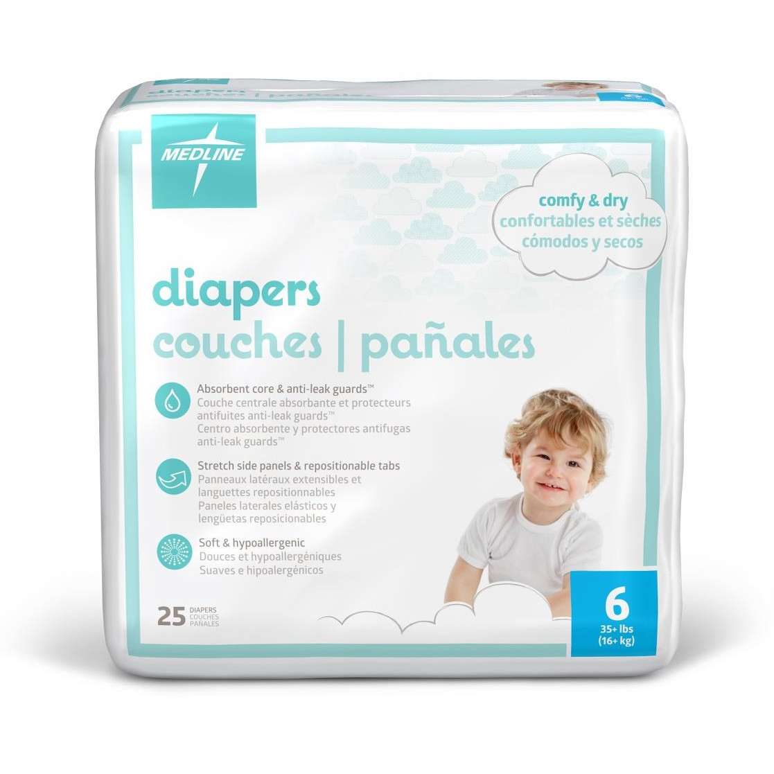Medline Disposable Baby Diapers