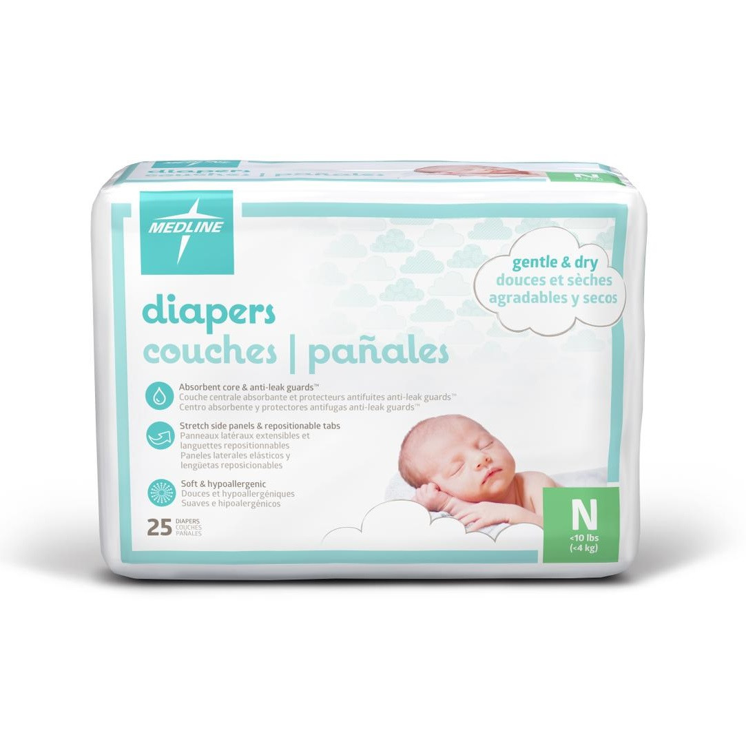 Medline Disposable Baby Diapers