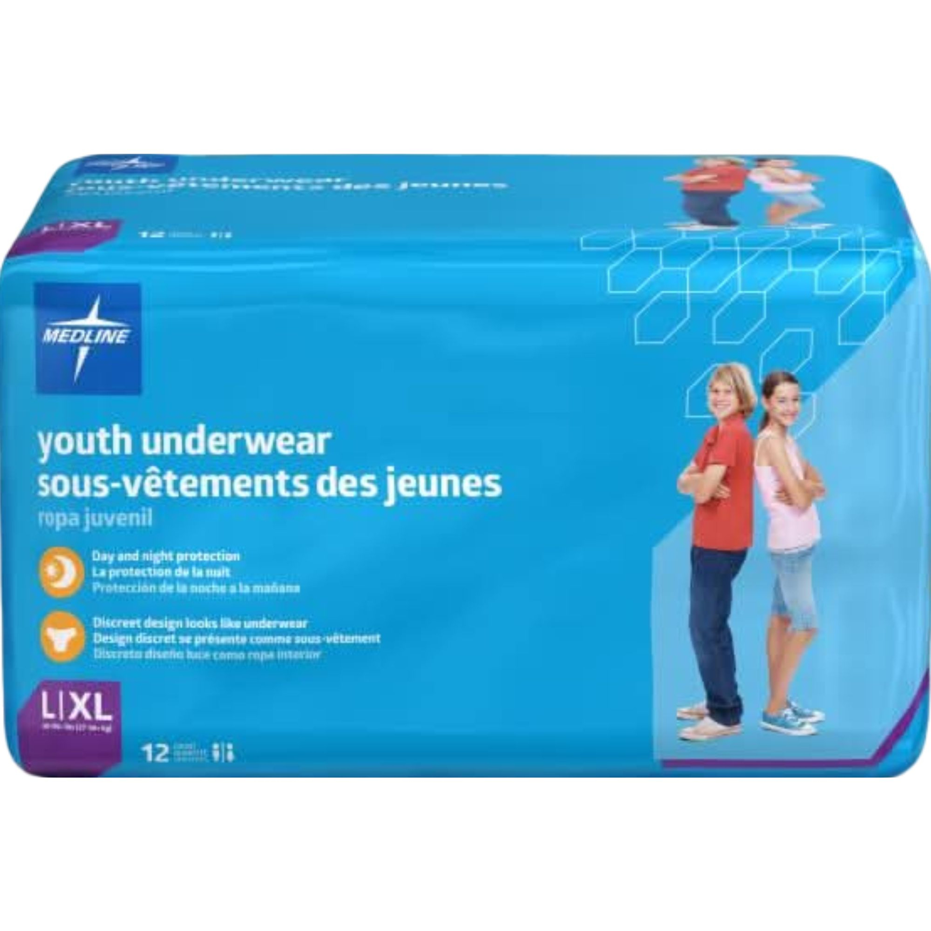 Medline Youth Protective Underwear, Heavy Absorbency