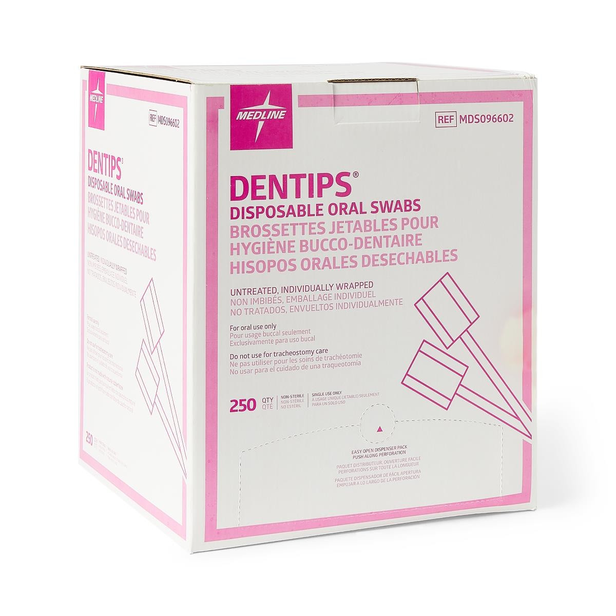 Medline DenTips Oral Swabsticks, Untreated