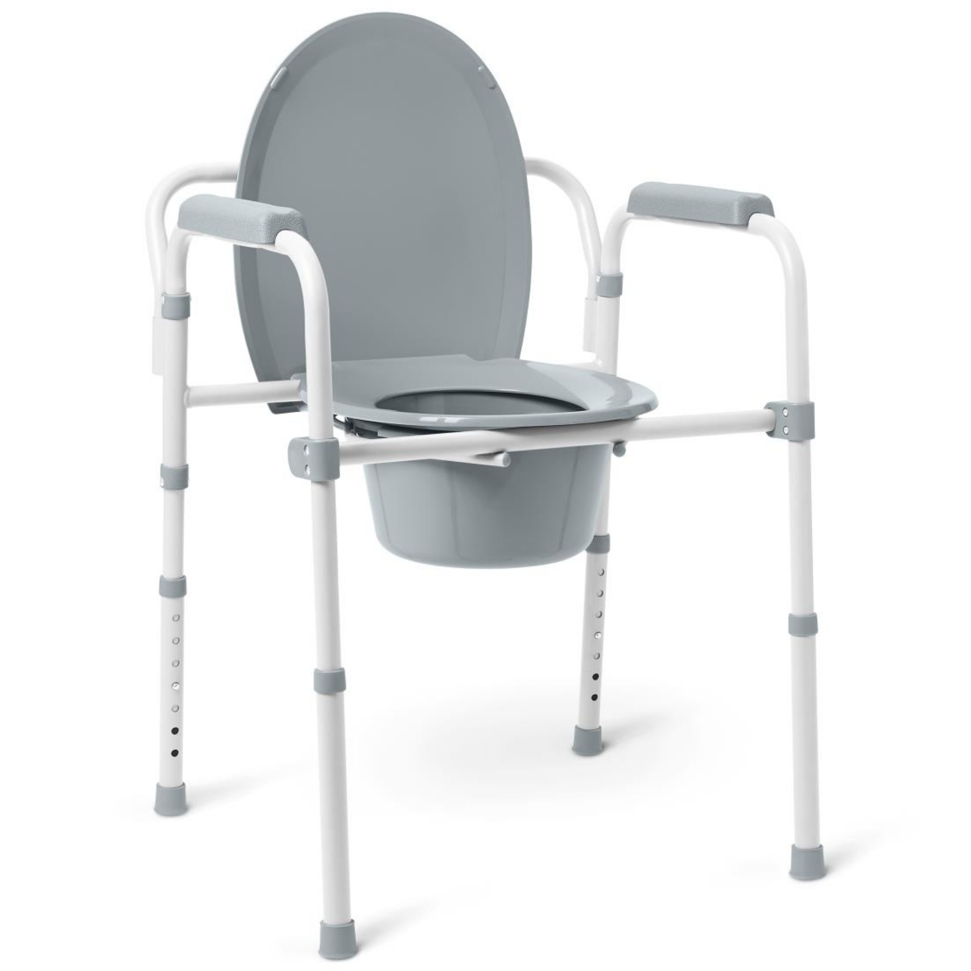 Medline 3-in-1 Steel Elongated Folding Commode