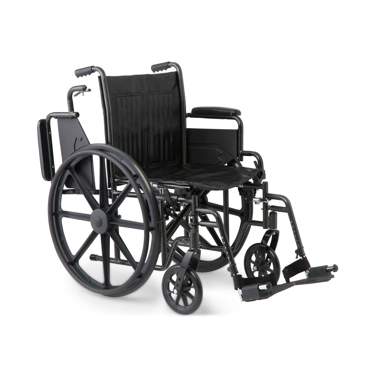 Medline K1 Wheelchair, Swing Back Desk-Length Arms, Swing-Away Foot Rests, Vinyl