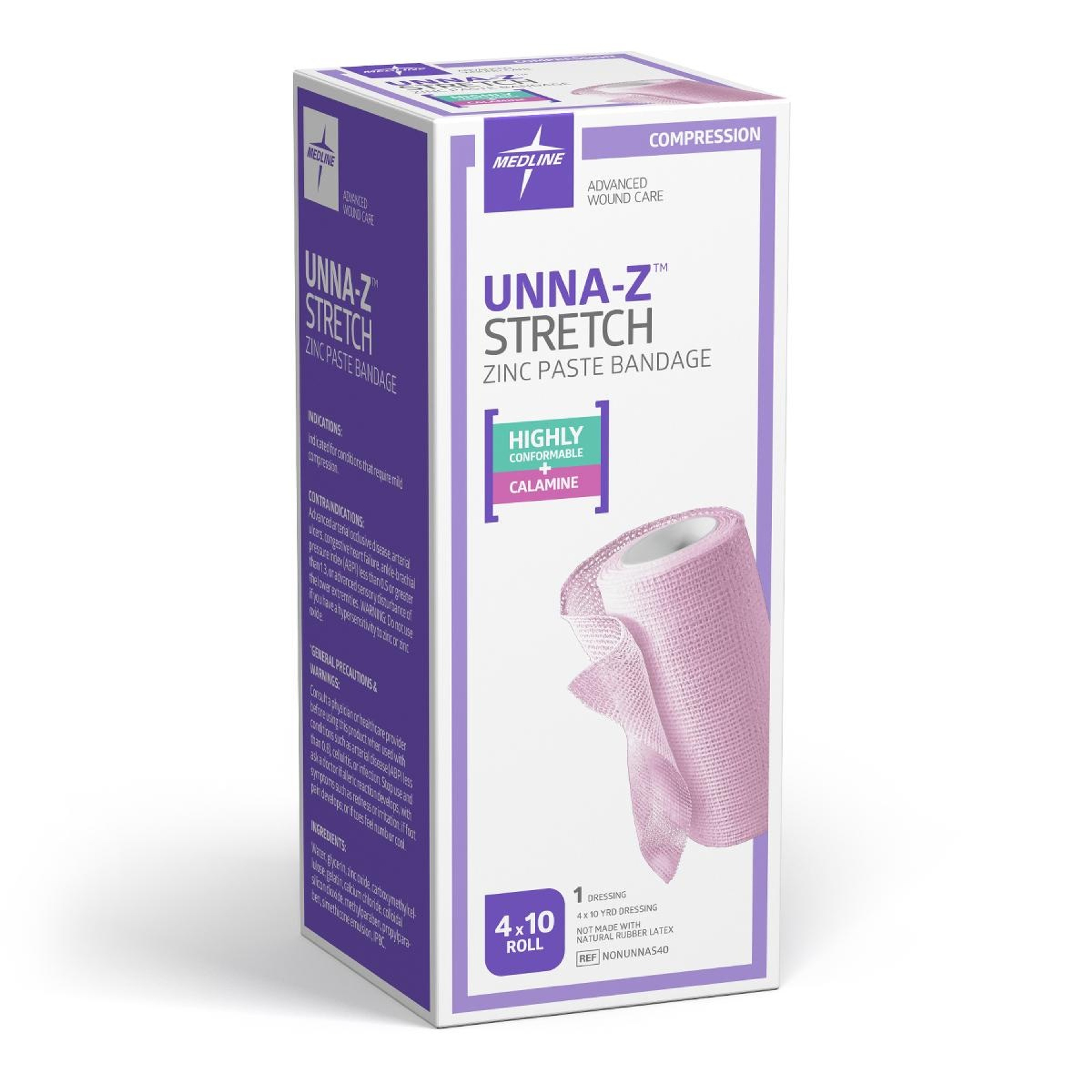 Medline Unna-Z Stretch Zinc Paste Bandage with Calamine