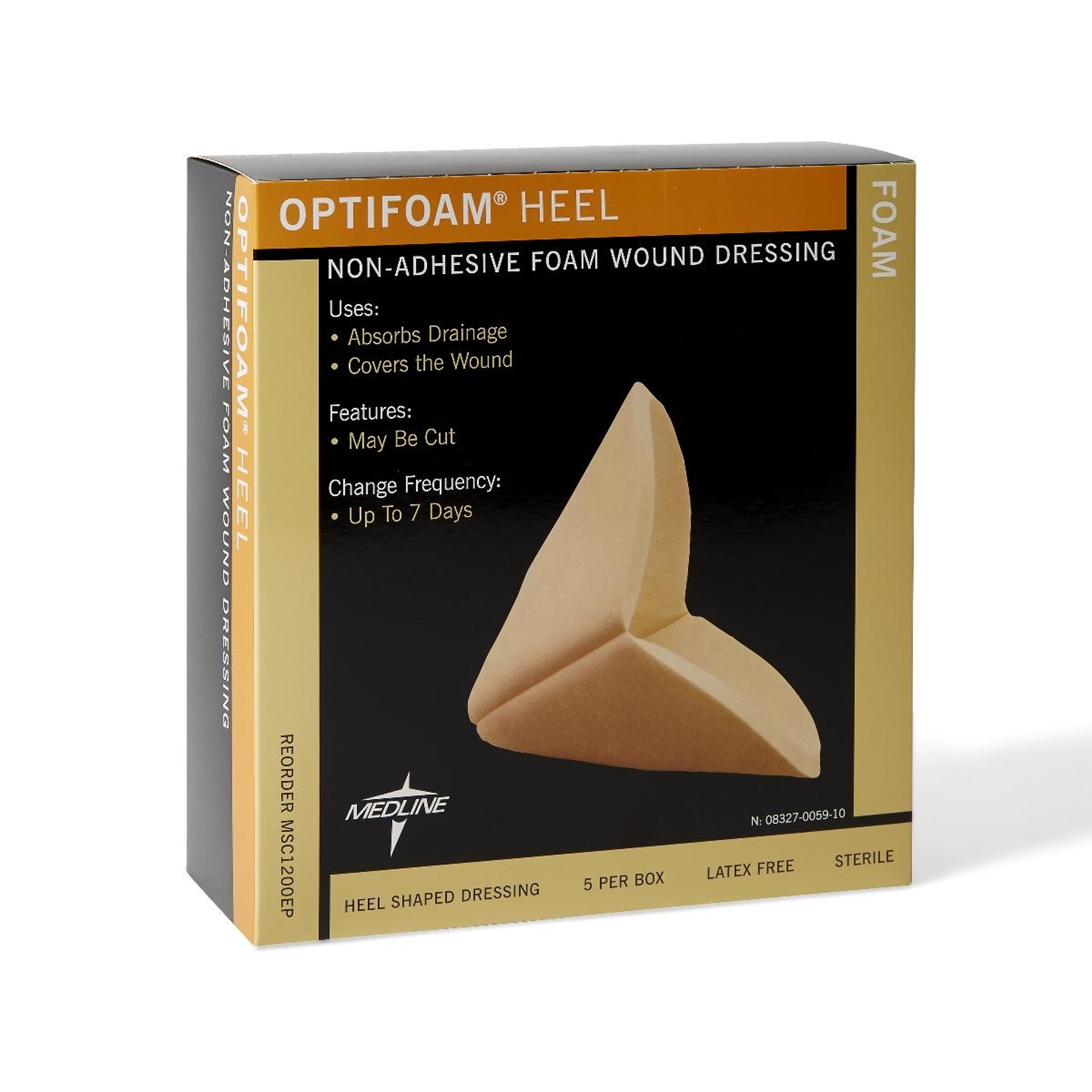 Medline Optifoam Heel Non-Adhesive Foam Wound Dressing