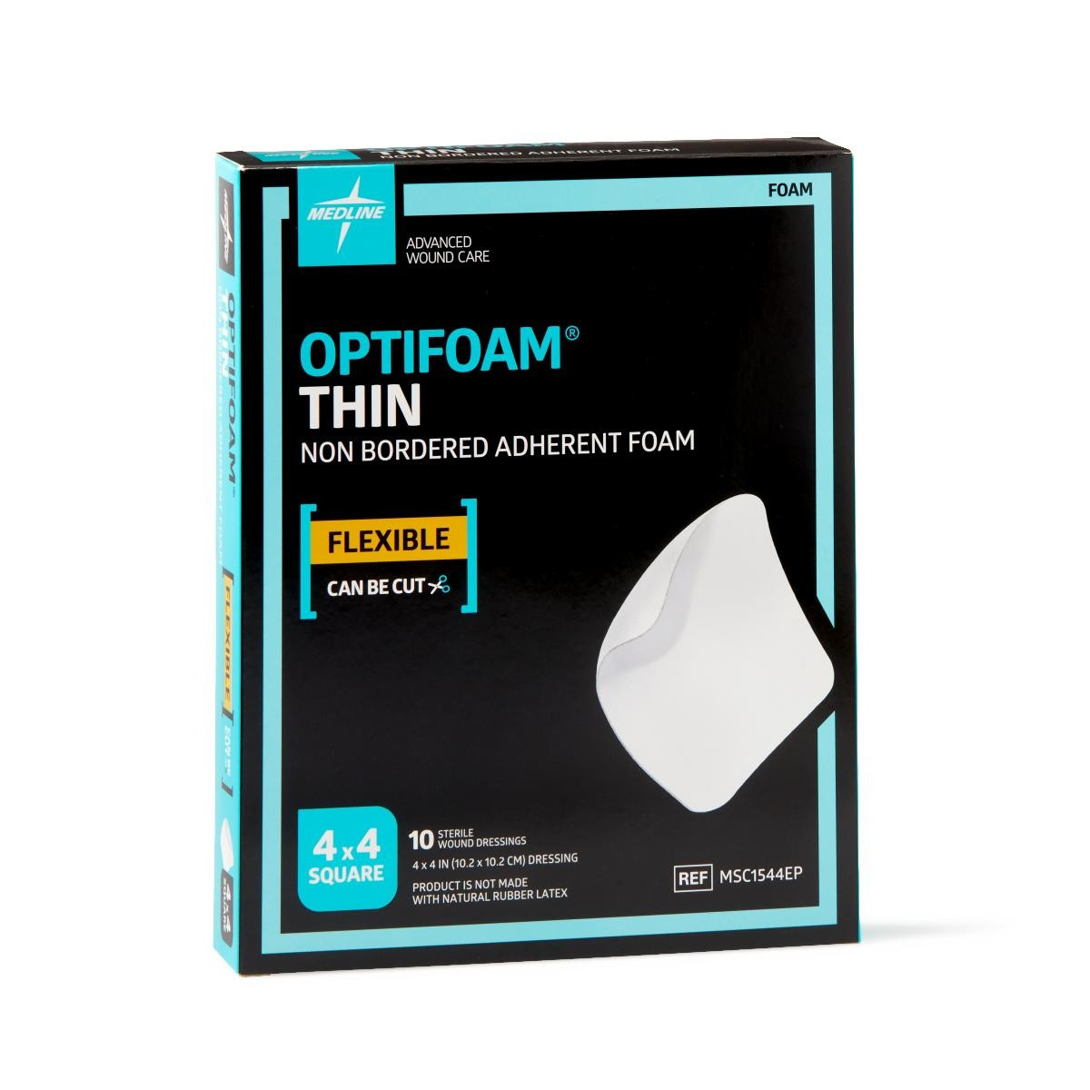 Medline Optifoam Thin Non Bordered Adhesive Foam Dressing