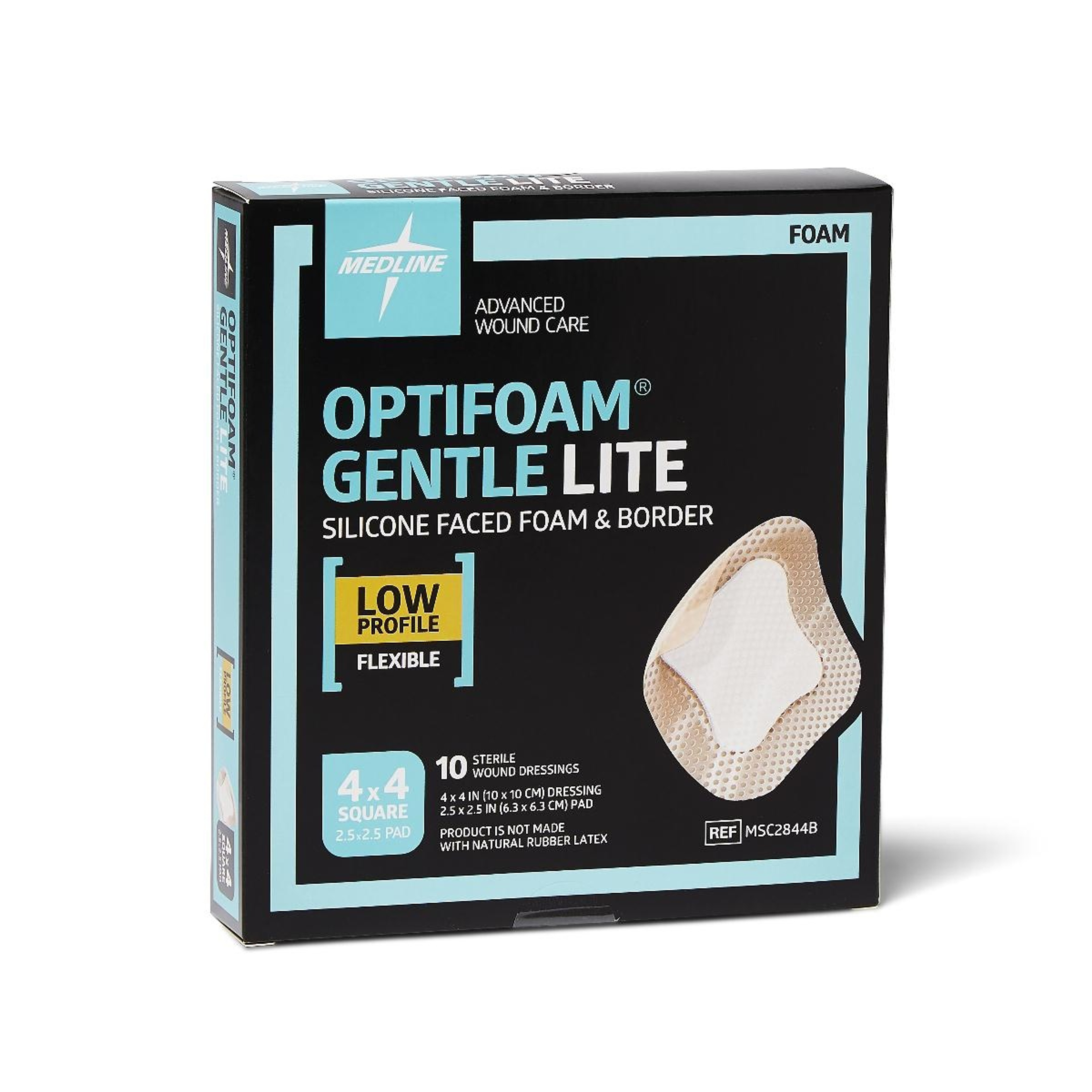 Medline Optifoam Gentle Lite Foam Dressing with Border