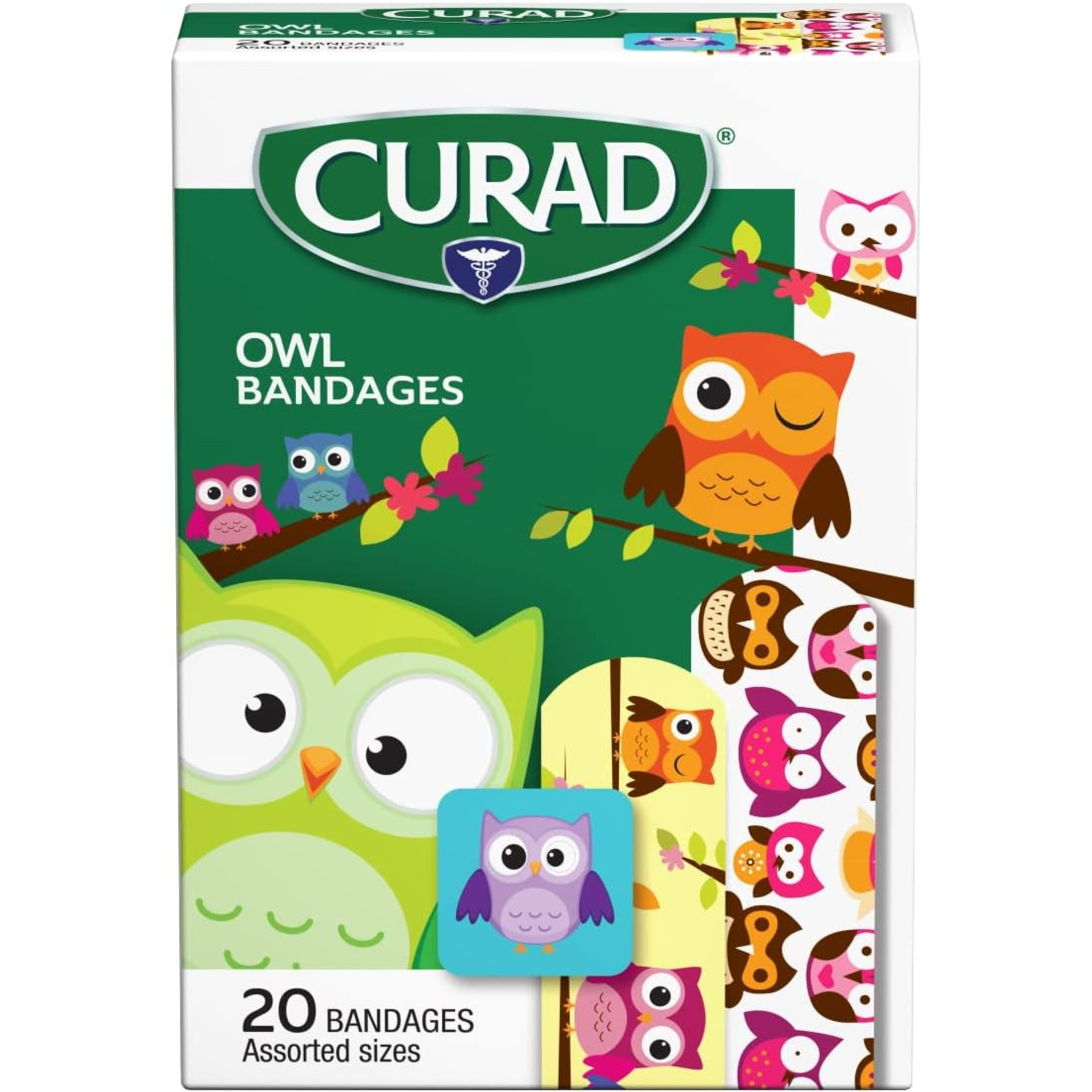 Curad Owl Children's Adhesive Bandages, Assorted Sizes