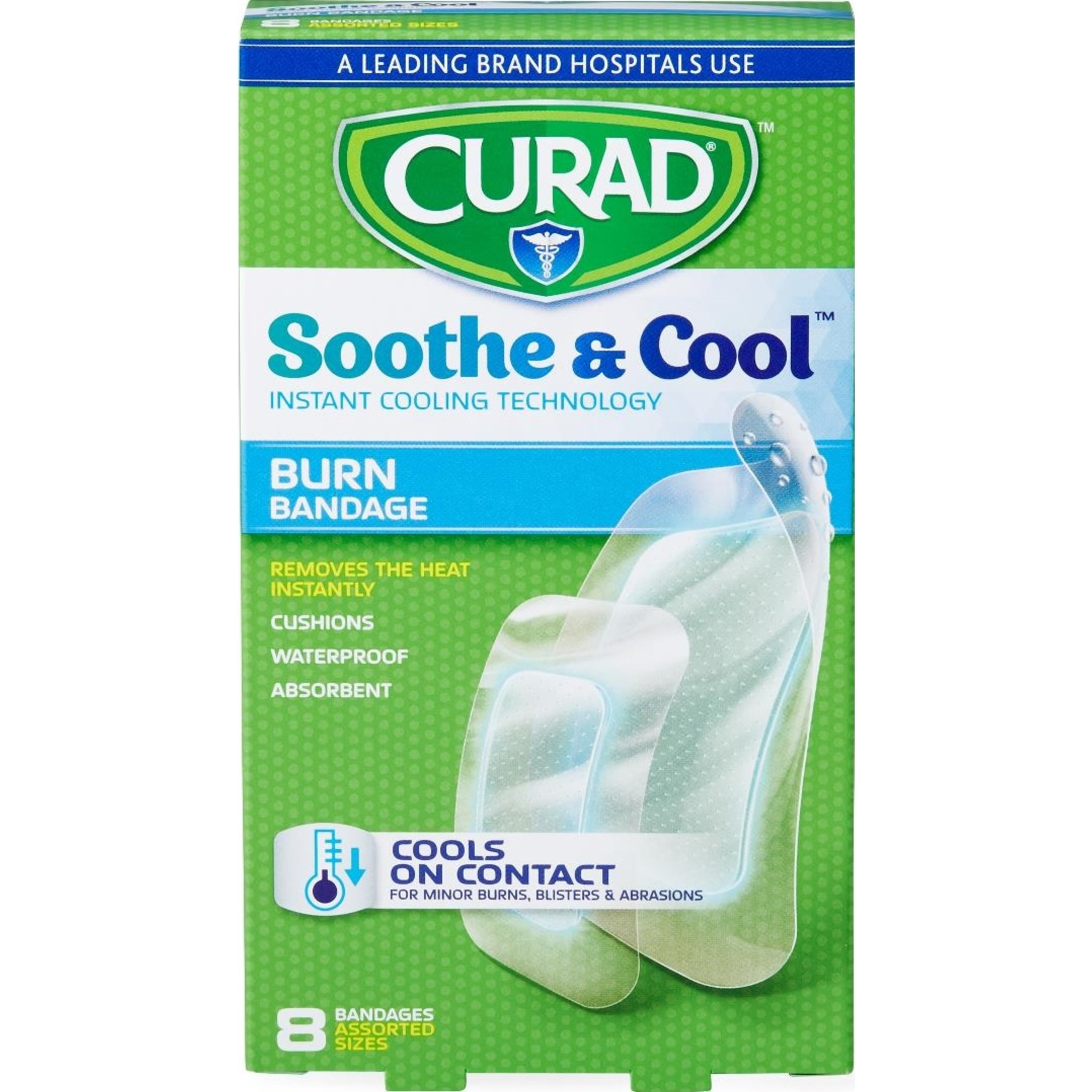 Curad Soothe and Cool Burn Bandage, Assorted Sizes