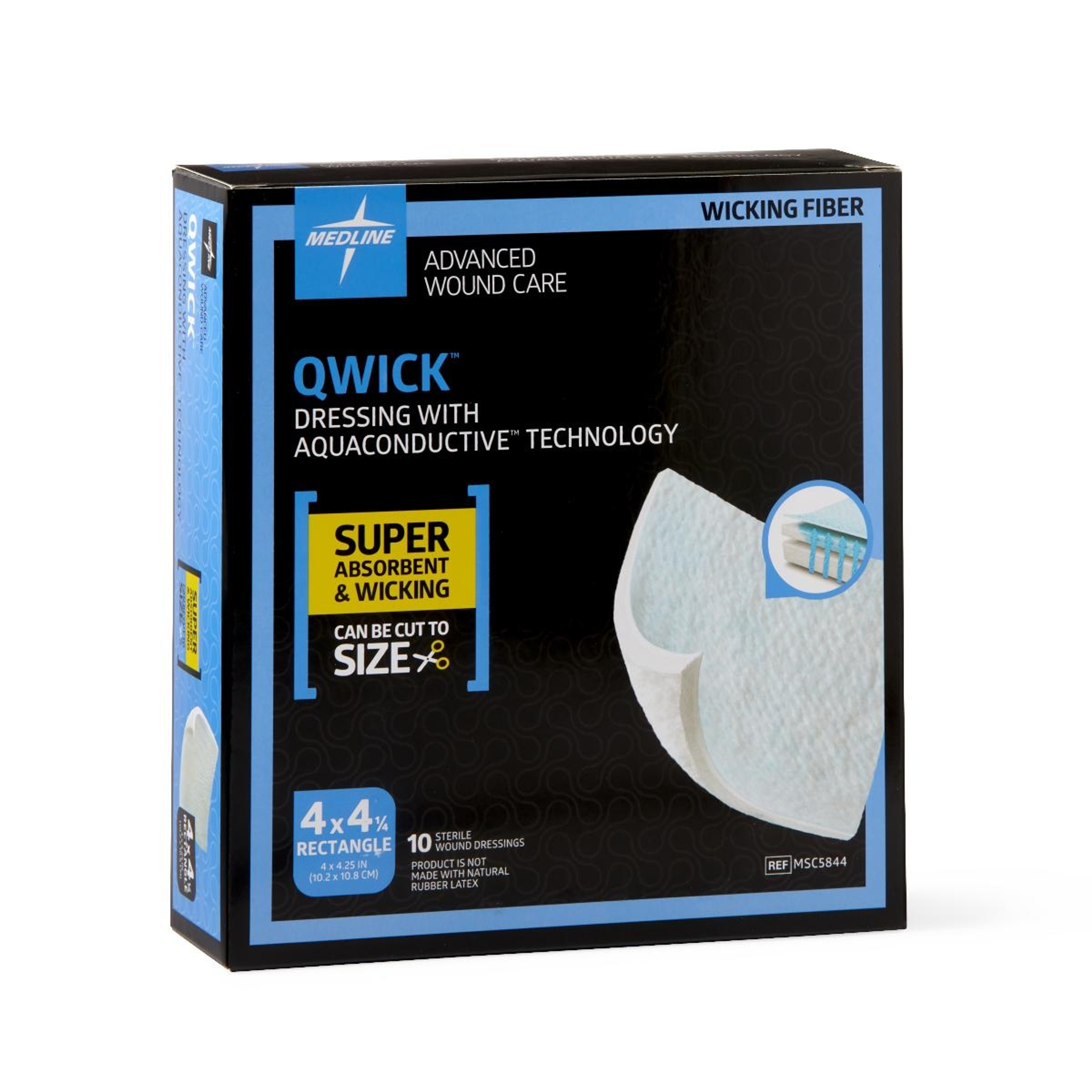 Medline Qwick Non-Adhesive Wound Dressing with Aquaconductive Technology
