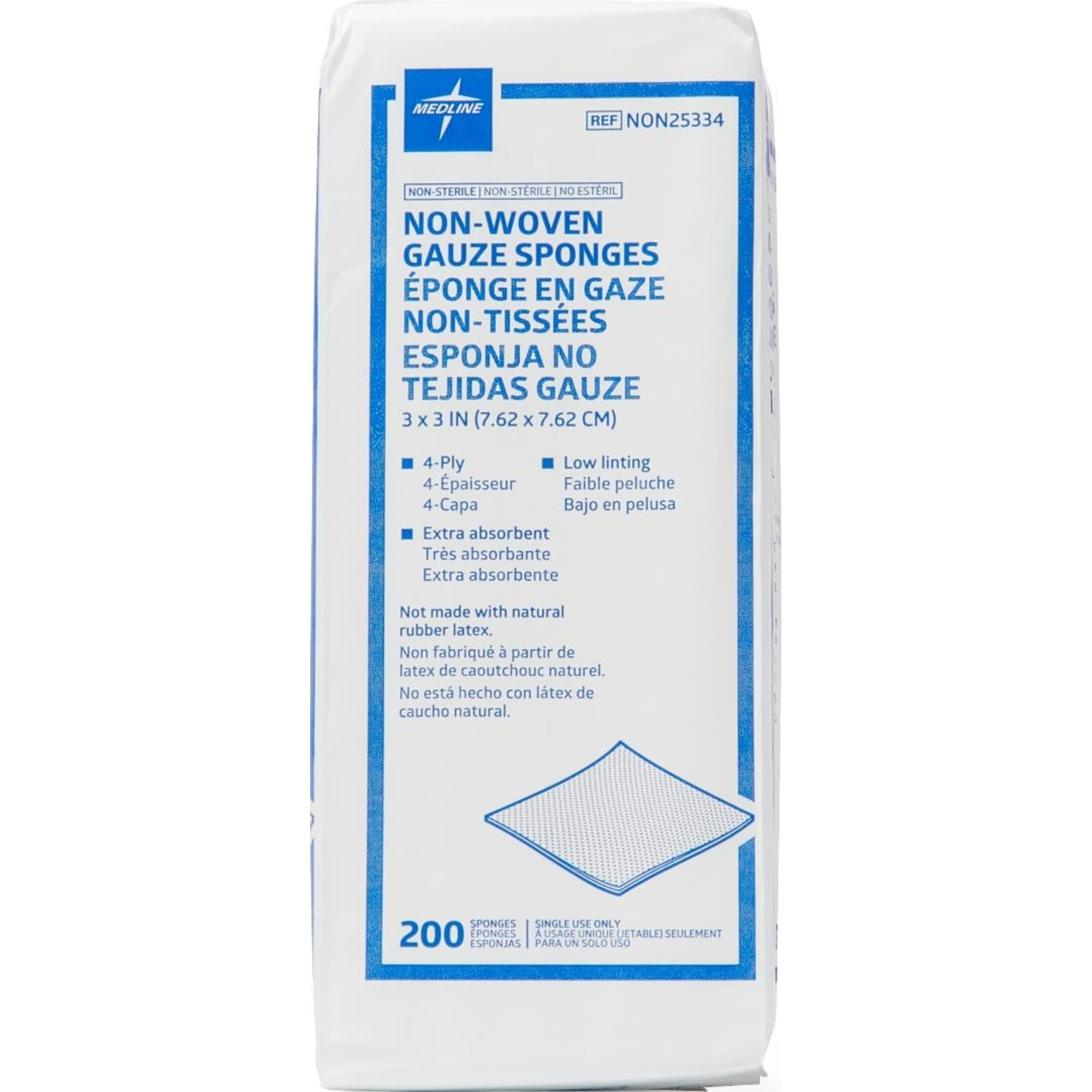 Medline Non-Woven 4-Ply Gauze Sponges, Non-Sterile