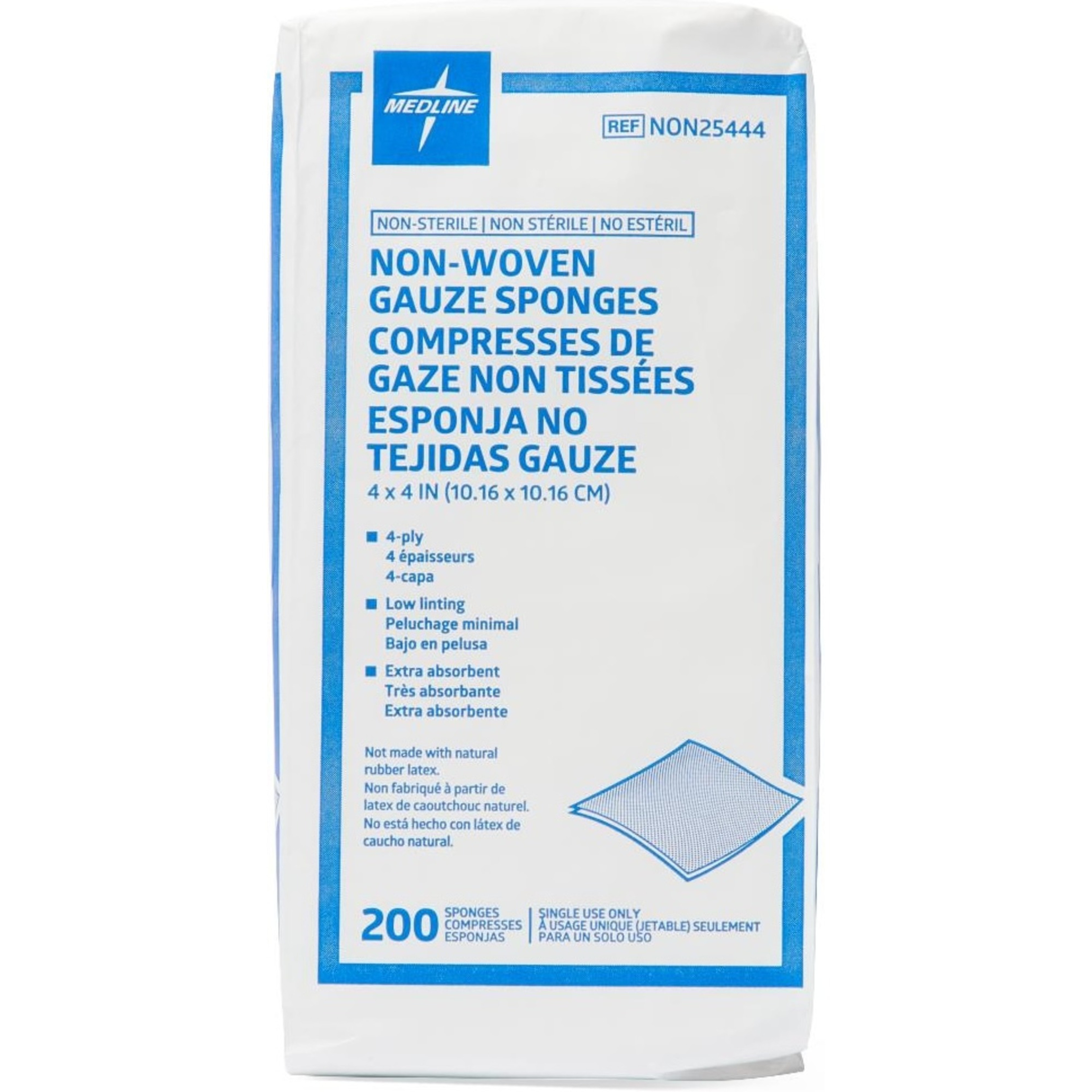Medline Non-Woven 4-Ply Gauze Sponges, Non-Sterile