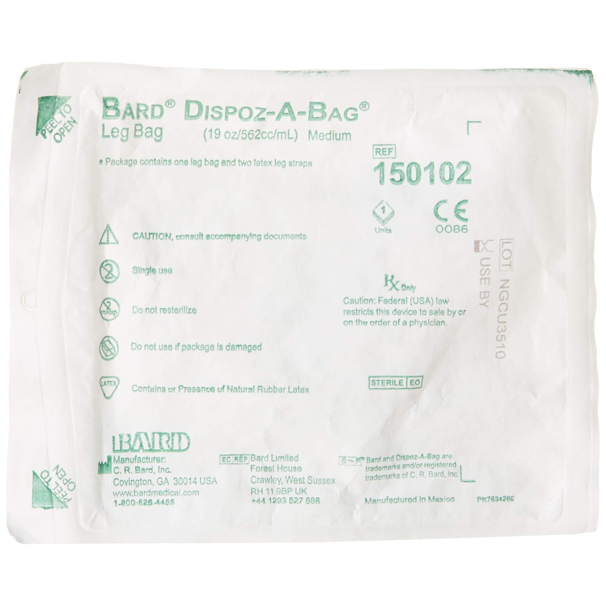Bard Dispoz-a-Bag Urinary Leg Bag