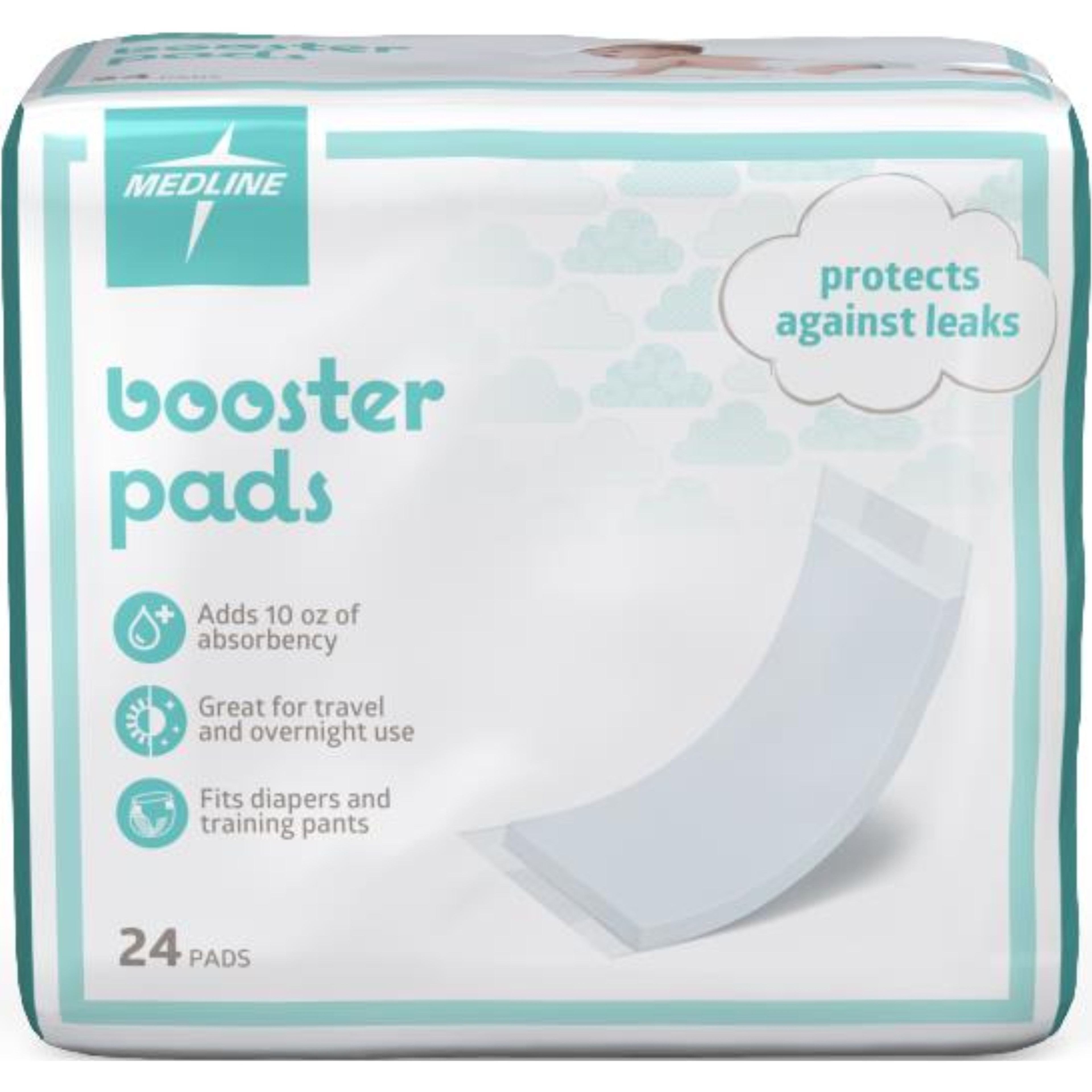 Medline Booster Pads, Light Absorbency