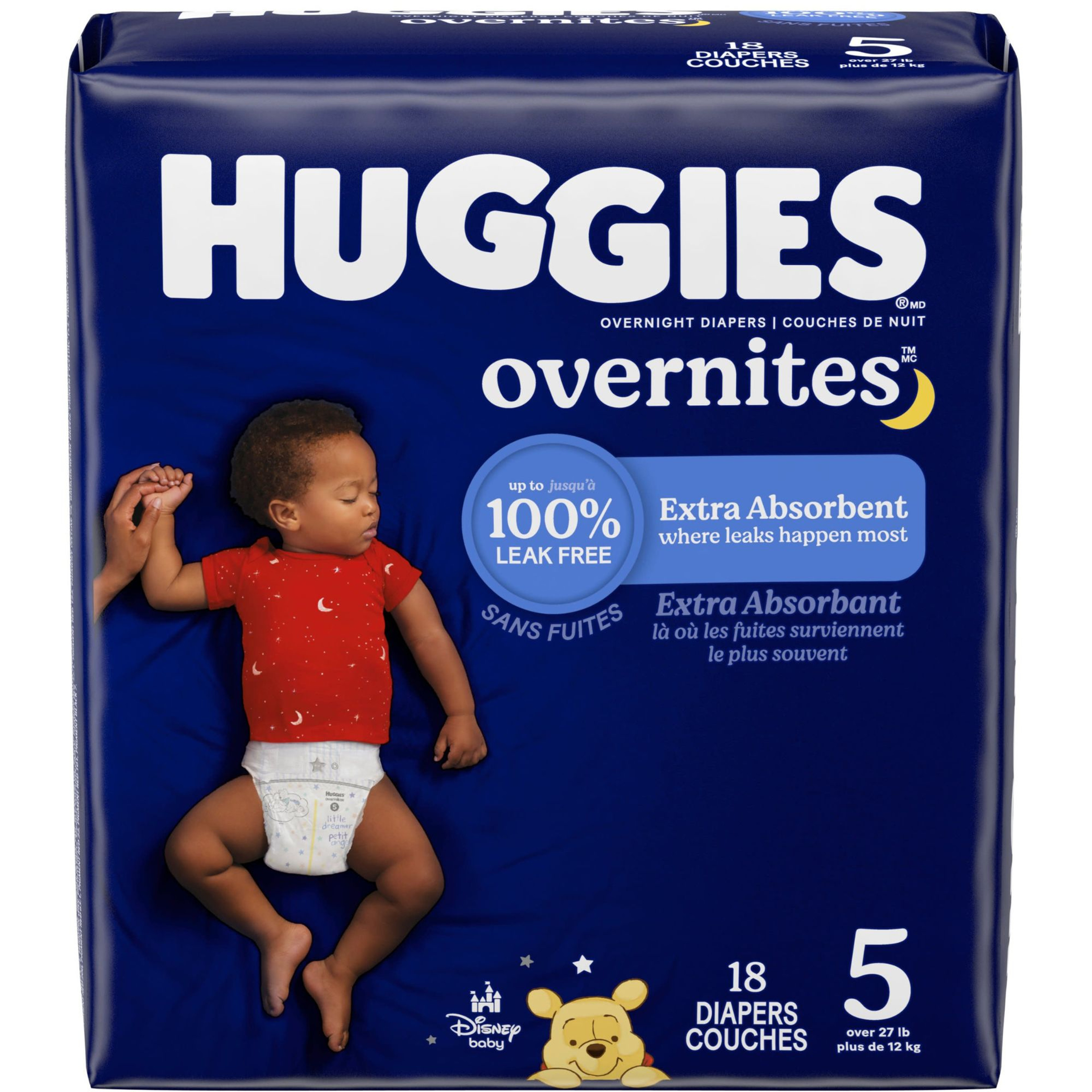 Huggies Overnites Baby Diapers with Tabs, Heavy Absorbency