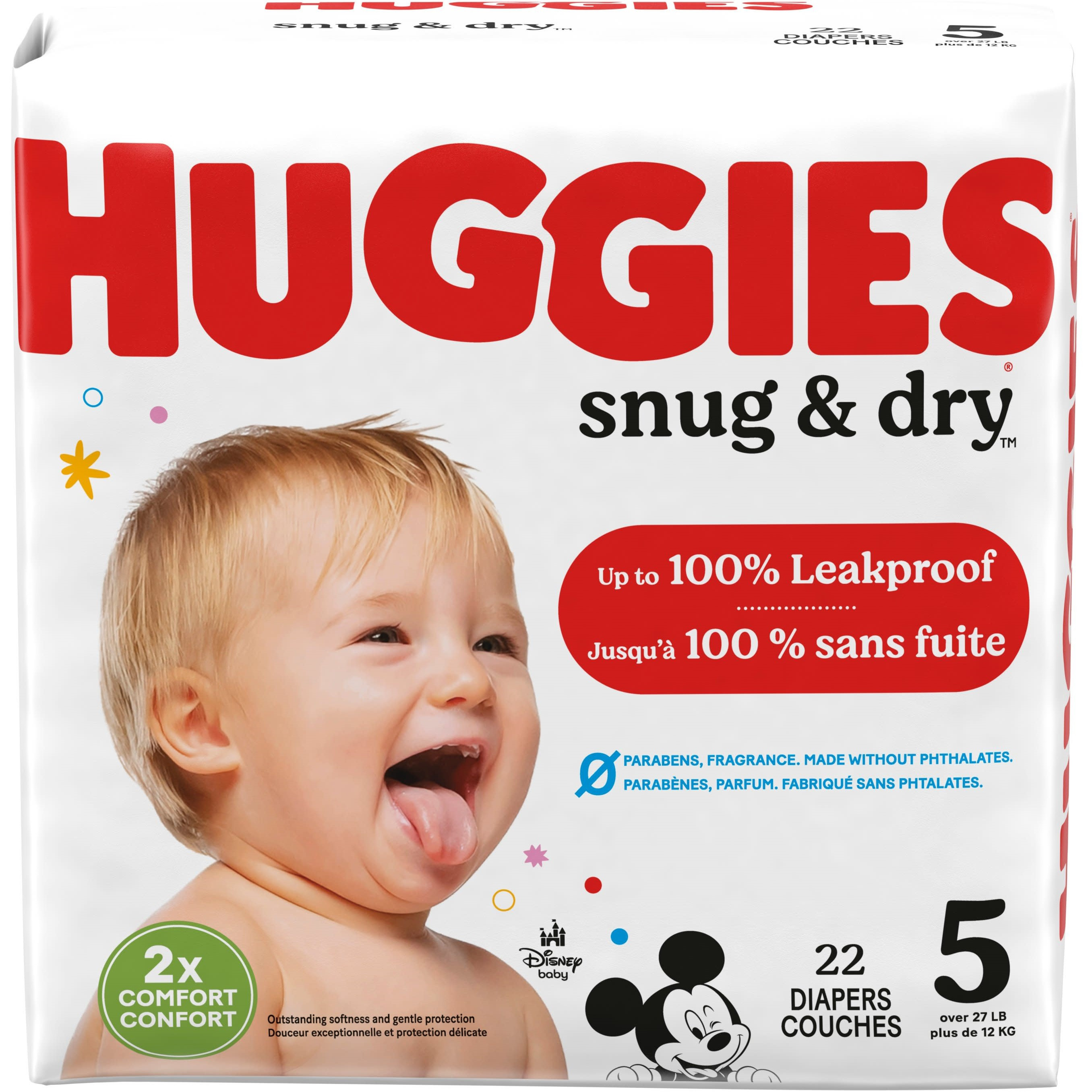 Huggies Snug & Dry Baby Diapers with Tabs, Heavy Absorbency