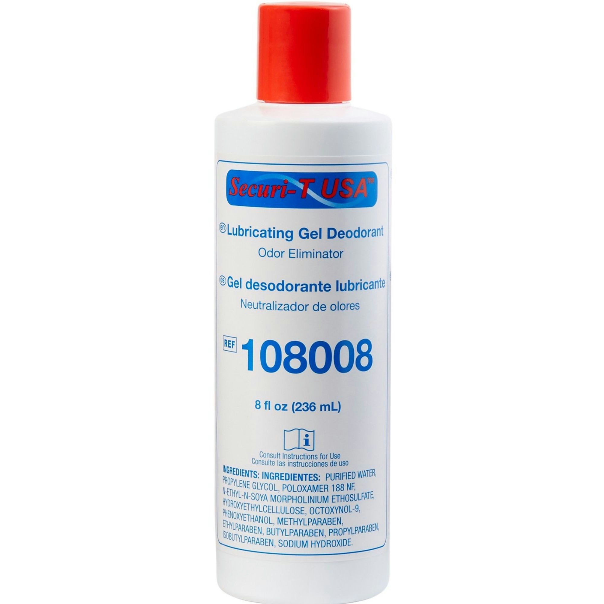 Securi-T USA Lubricating Gel Deodorant Bottle, 8 oz.
