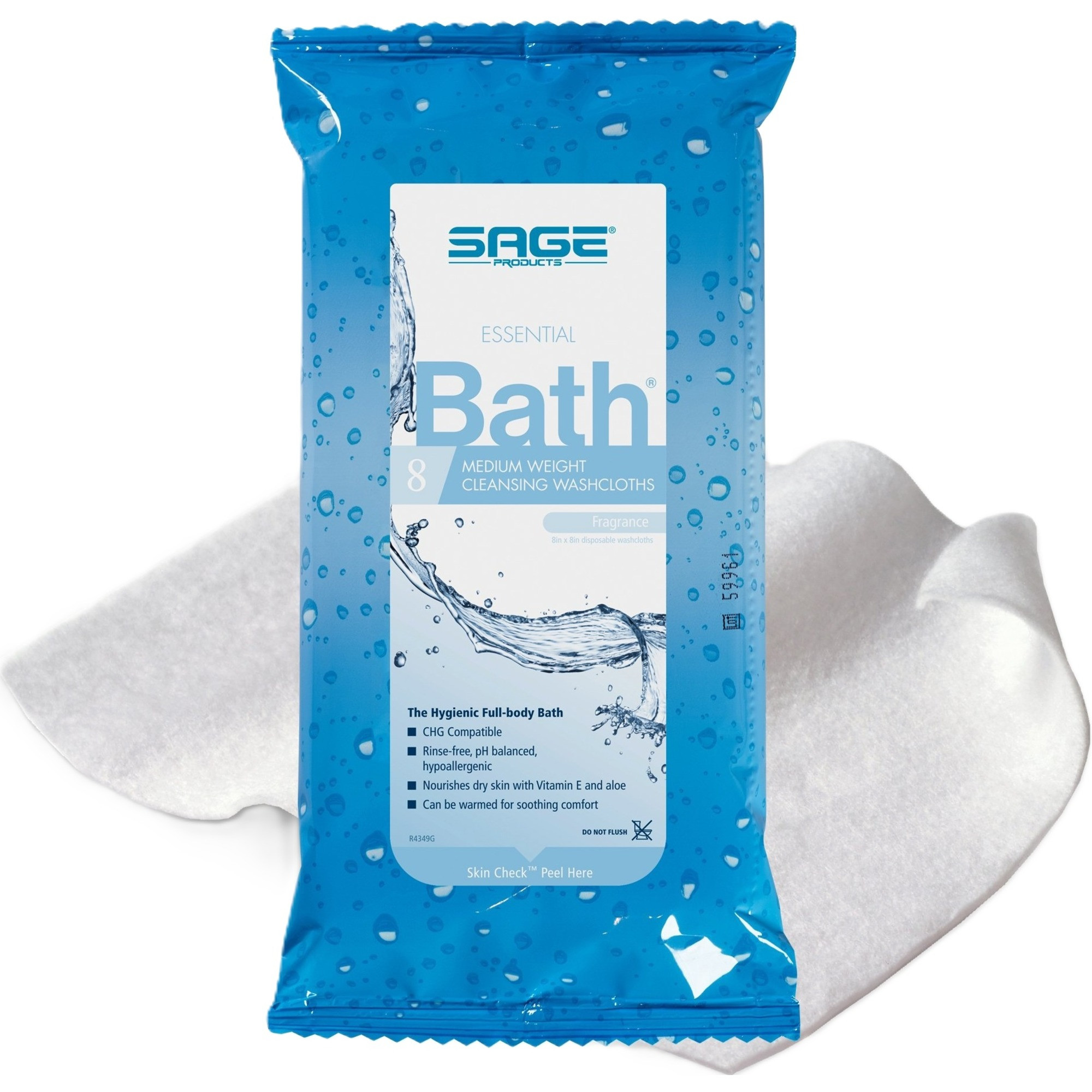 Sage Products Essential Bath Rinse-Free Wipes