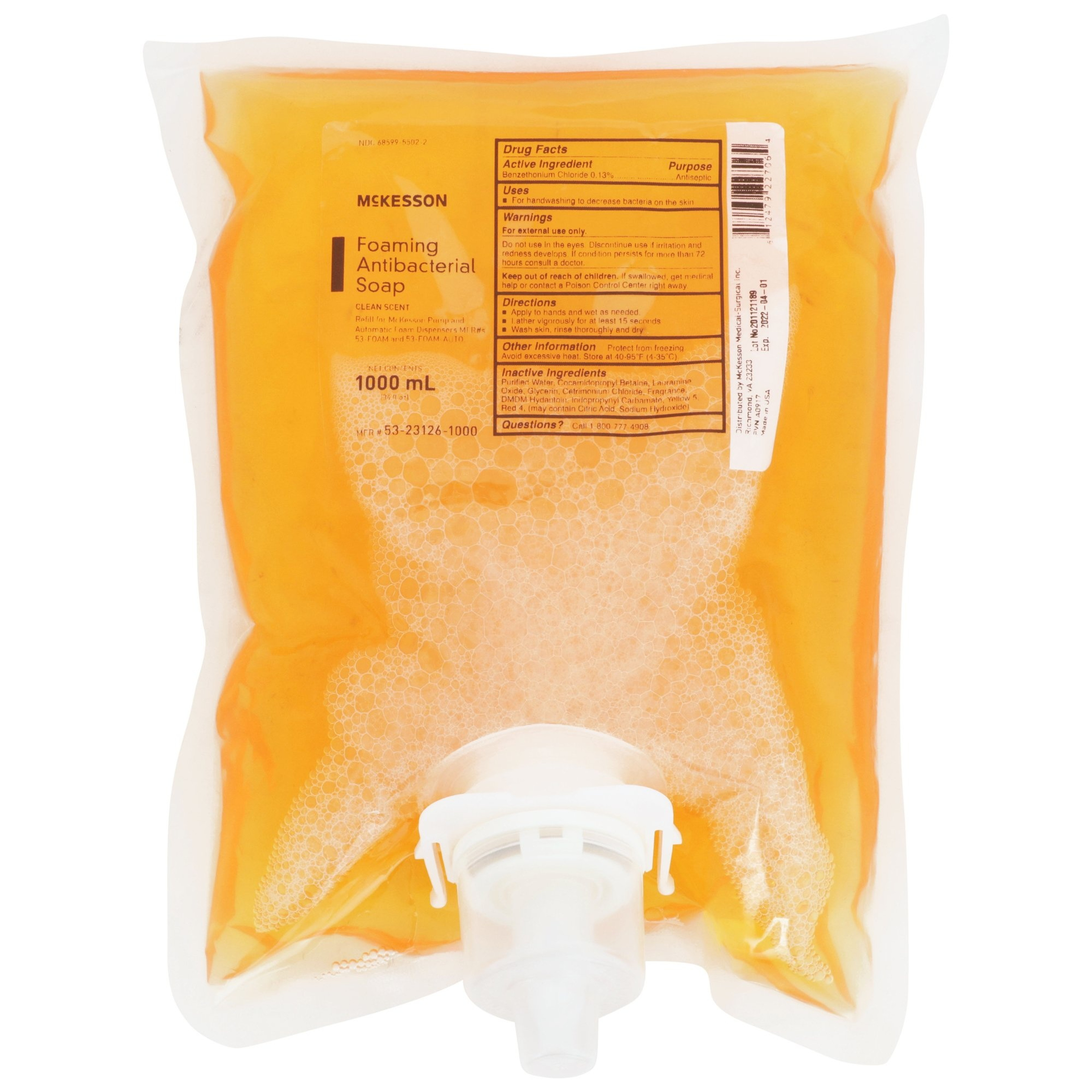 McKesson Foaming Antibacterial Hand Soap Refill, Clean Scent