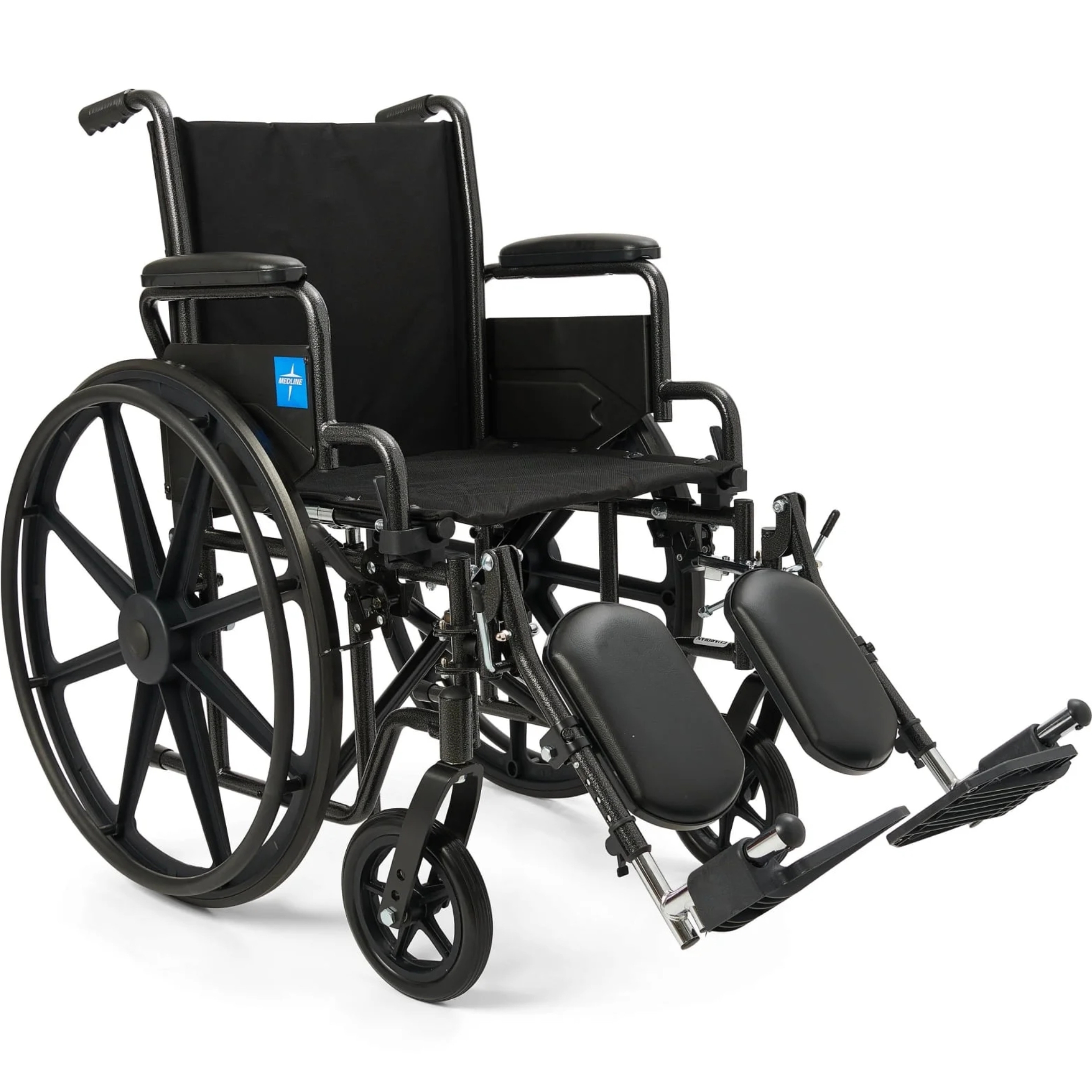 Medline K1 Basic Wheelchair, Swing Back Desk-Length Arms,  Elevating Leg Rests