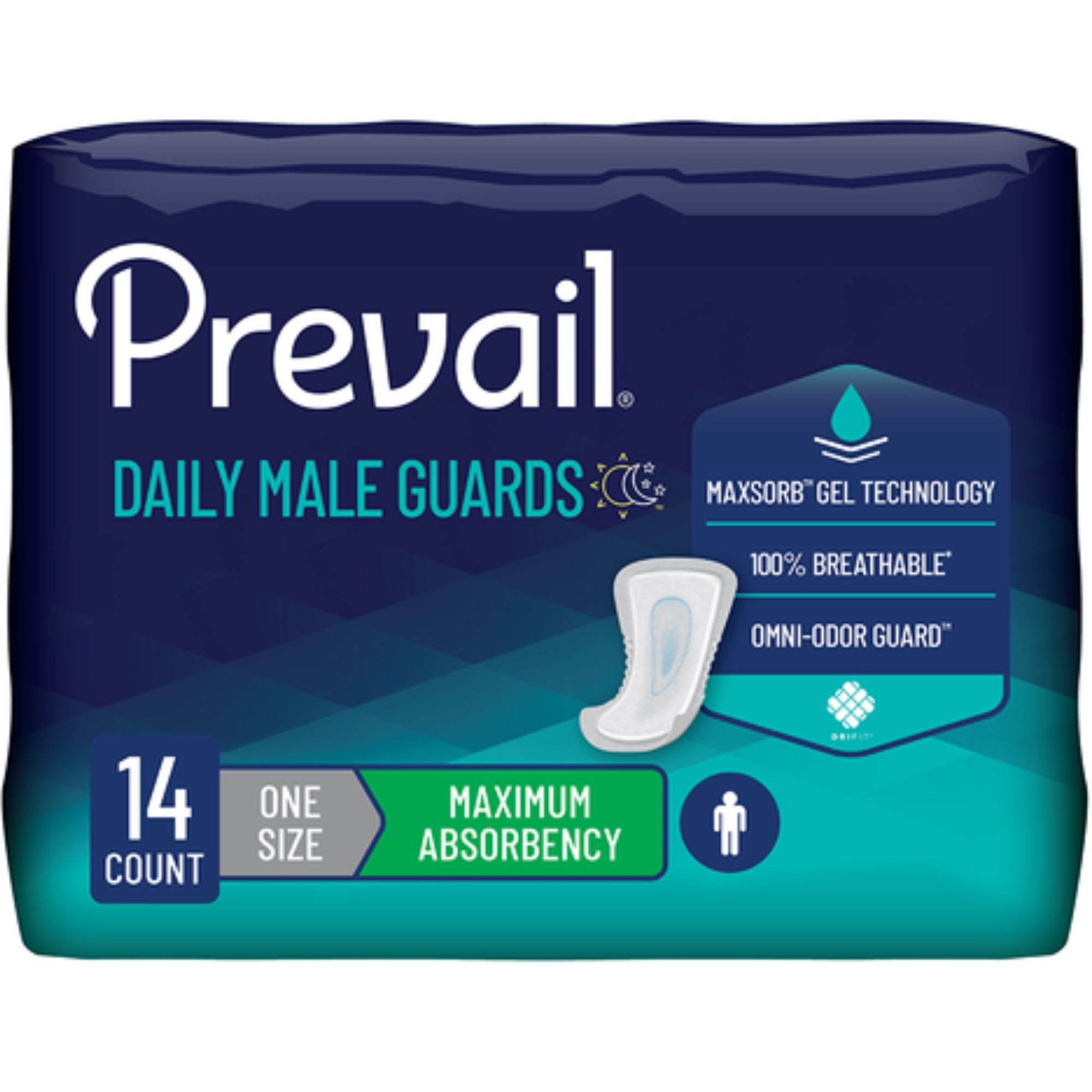Prevail Daily Incontinence Male Guards, Maximum Absorbency