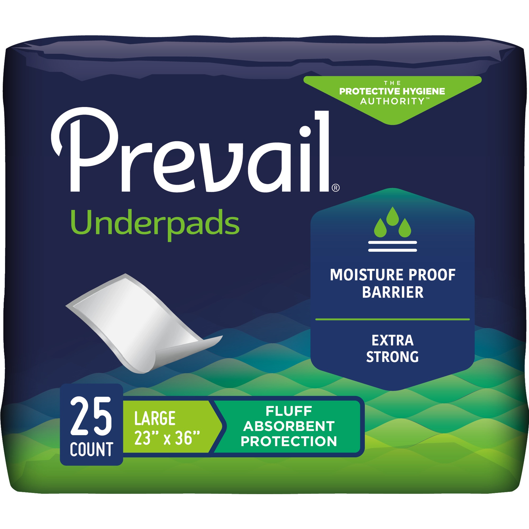 Prevail Total Care Incontinence Underpads, Fluff Absorbency