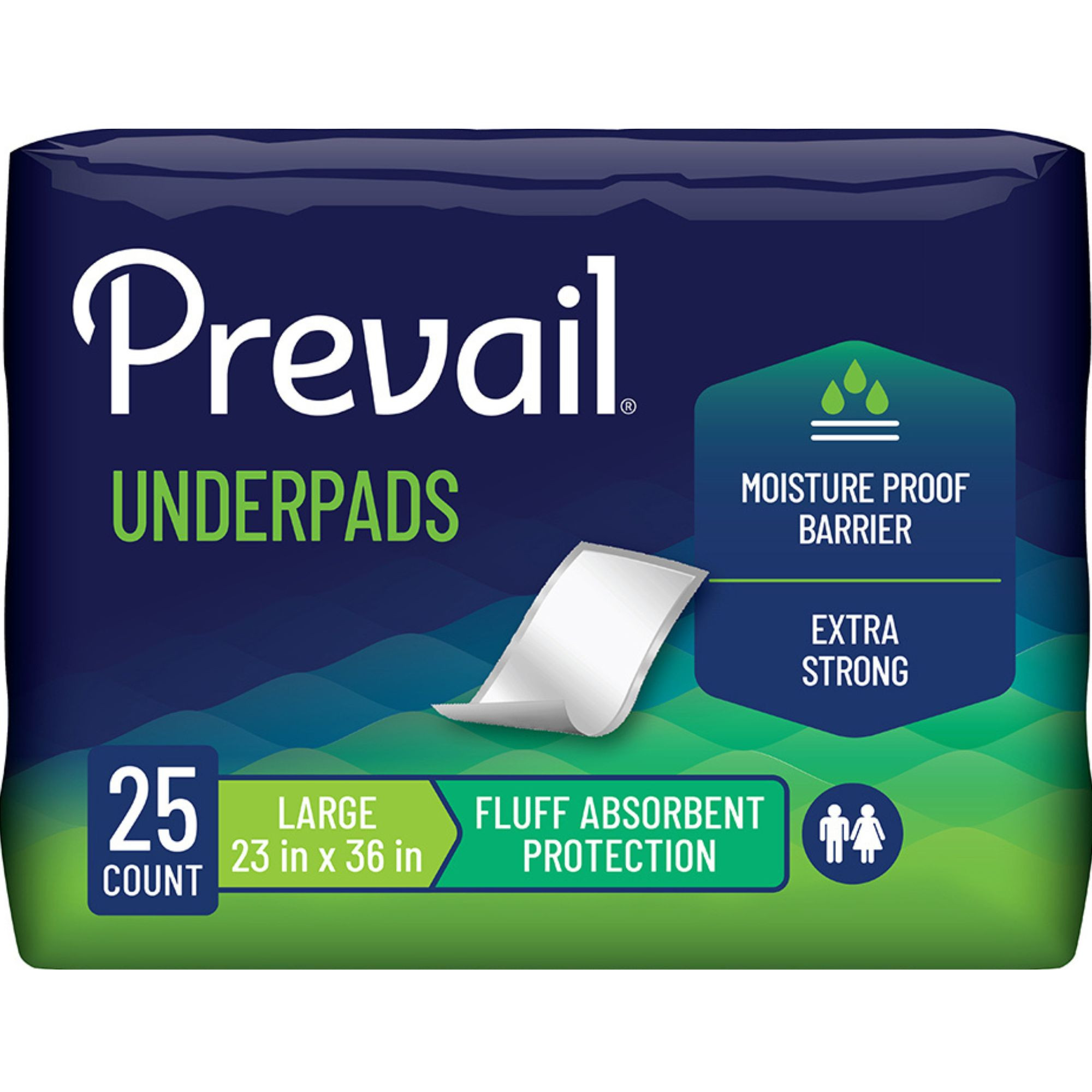 Prevail Total Care Incontinence Underpads, Fluff Absorbency