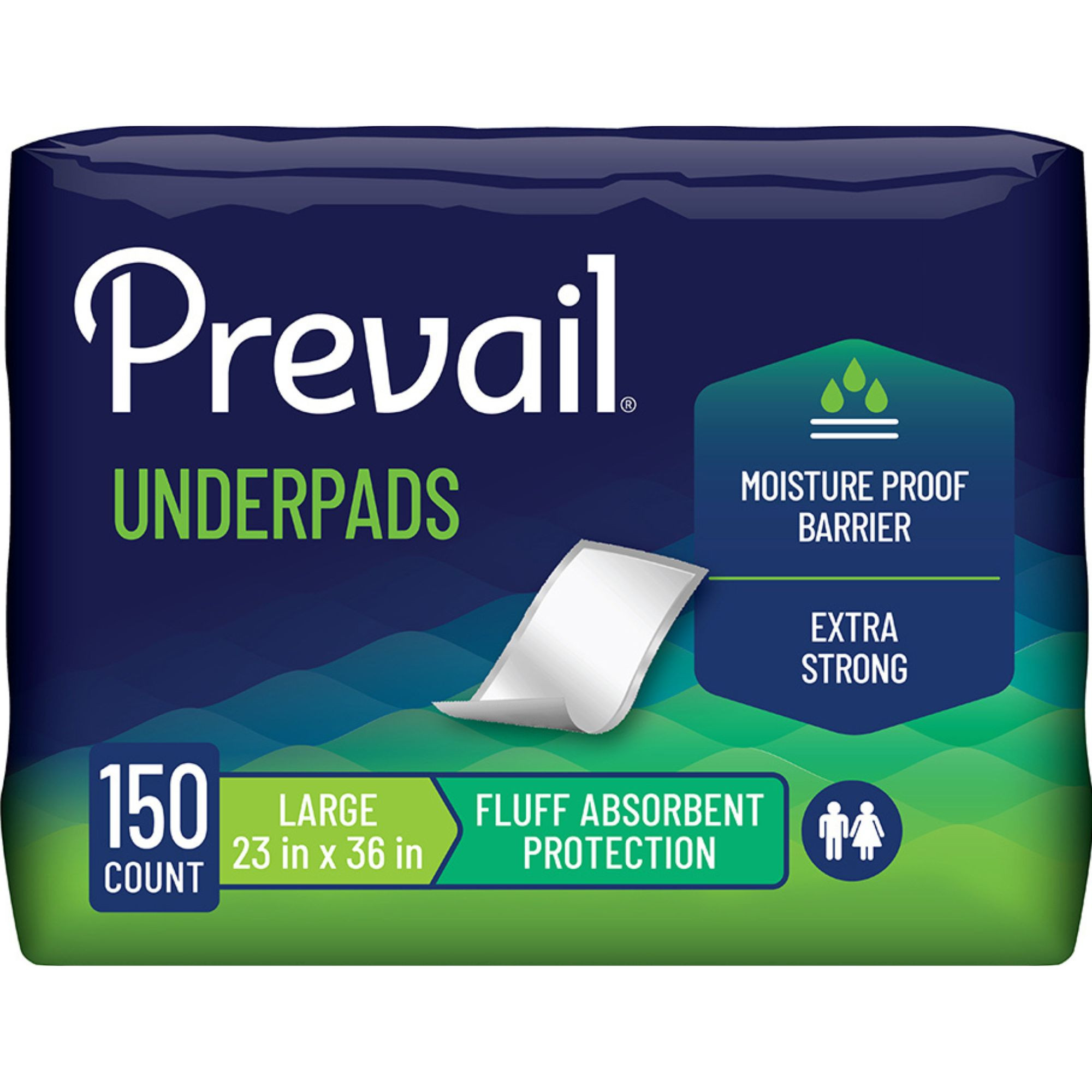 Prevail Total Care Incontinence Underpads, Fluff Absorbency