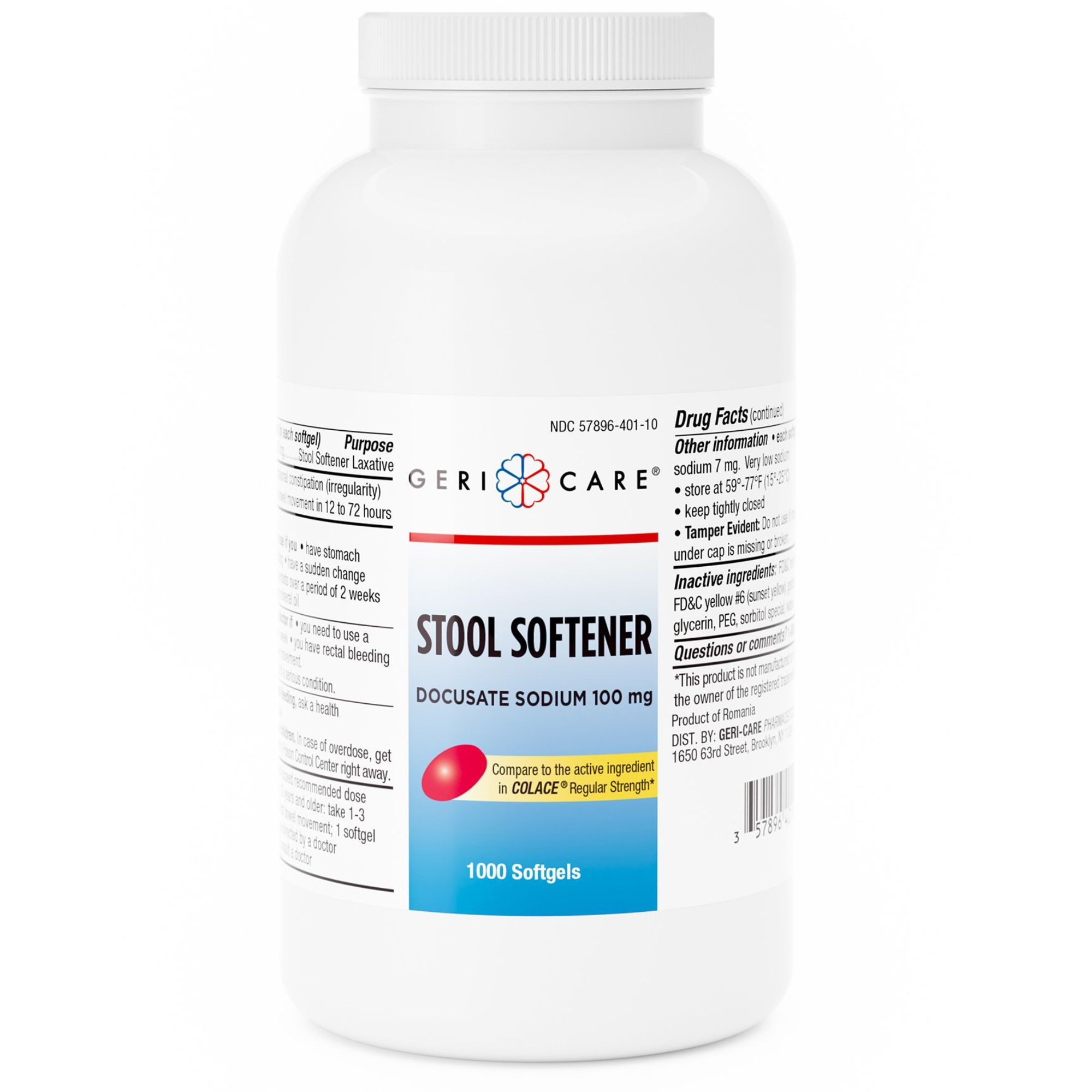 Geri-Care Stool Softener Docusate Sodium, 100 mg Strength