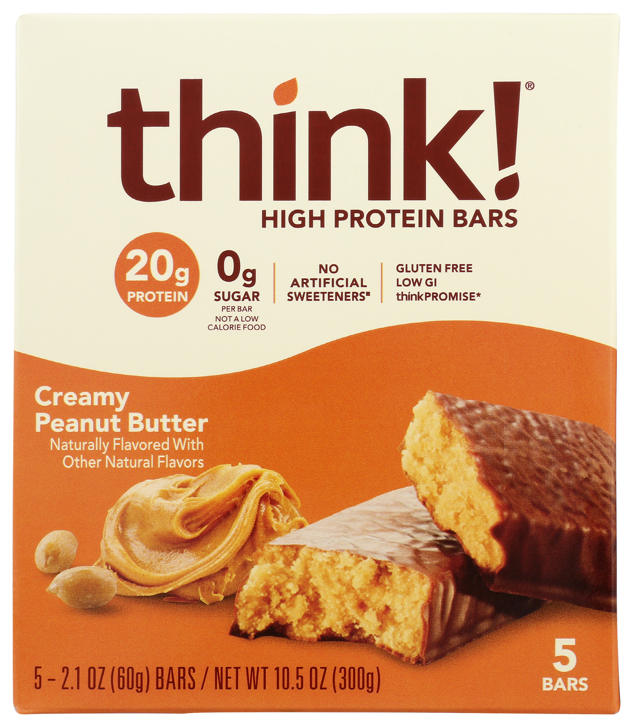 think! High Protein Creamy Peanut Butter Bars