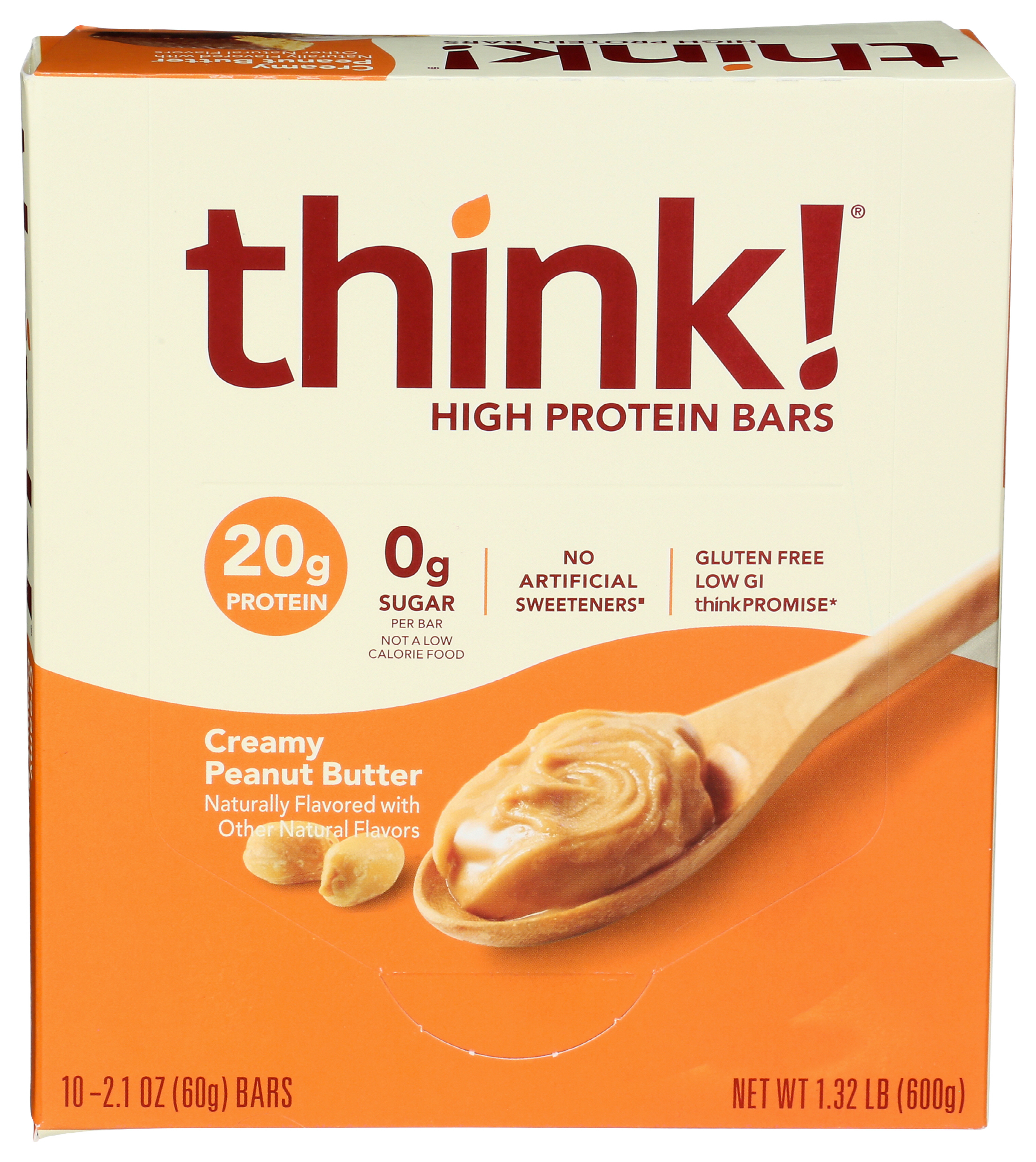 think! High Protein Creamy Peanut Butter Bars