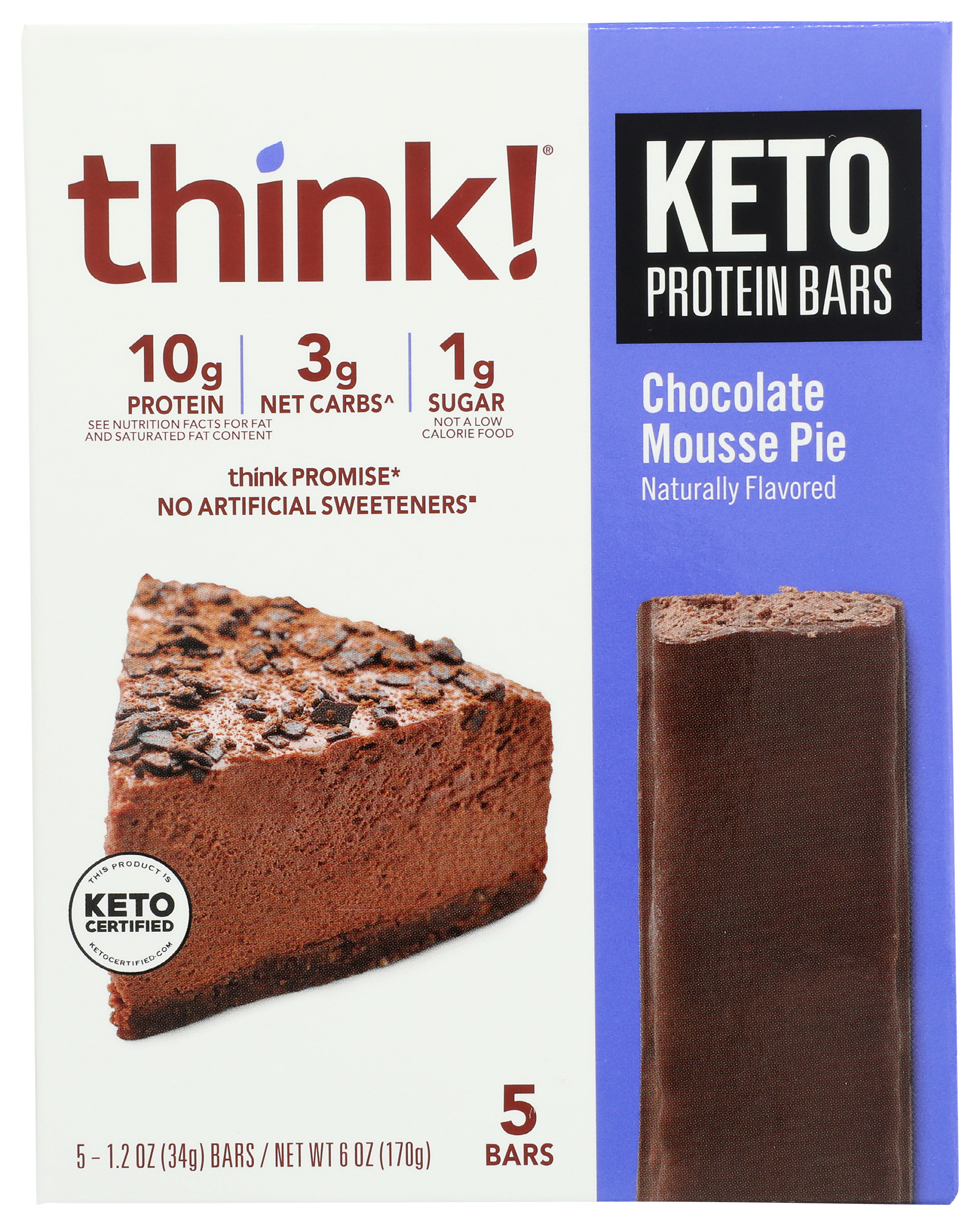 think! Keto Chocolate Mousse Pie Protein Bars