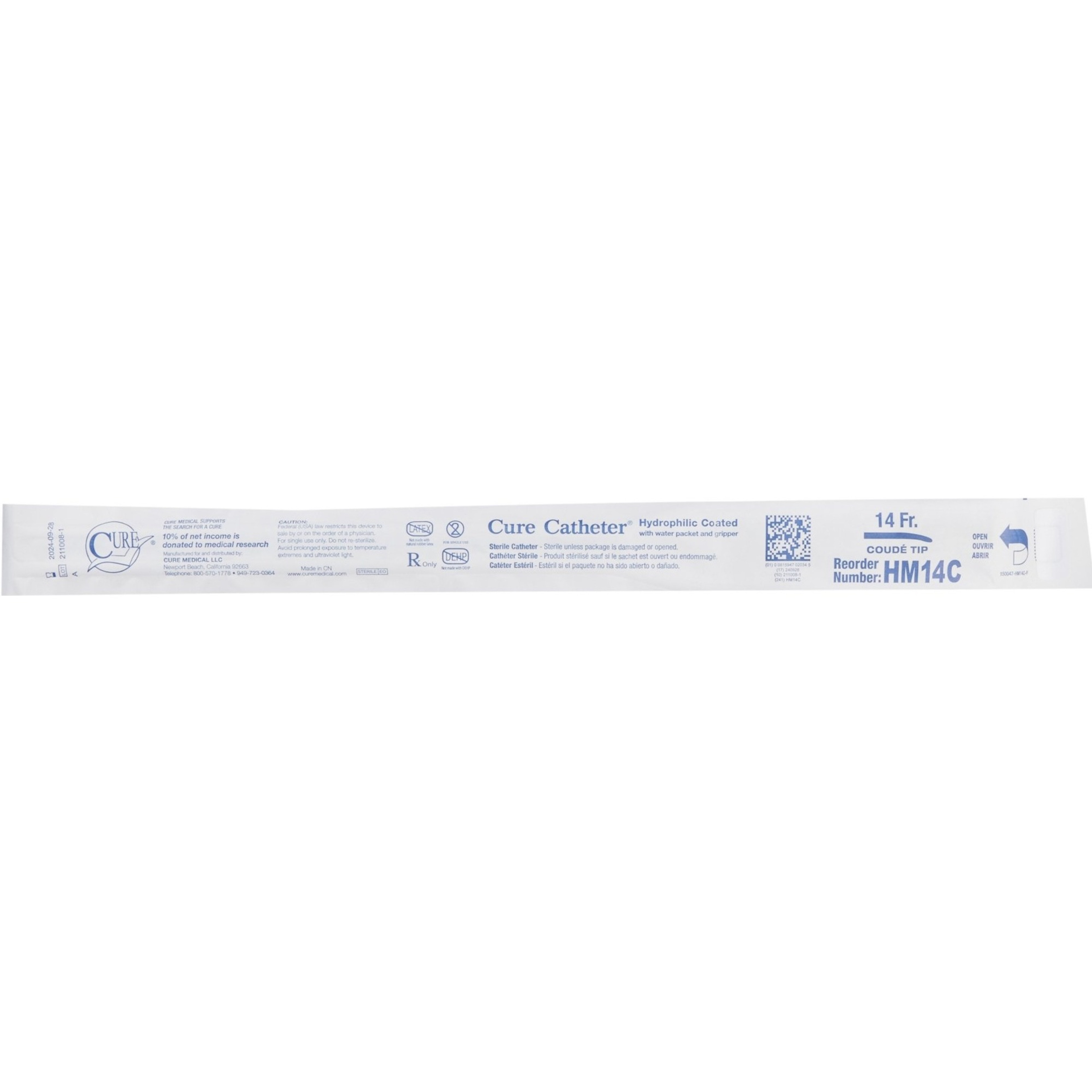 Cure Hydrophilic Intermittent Coude Tip Catheter
