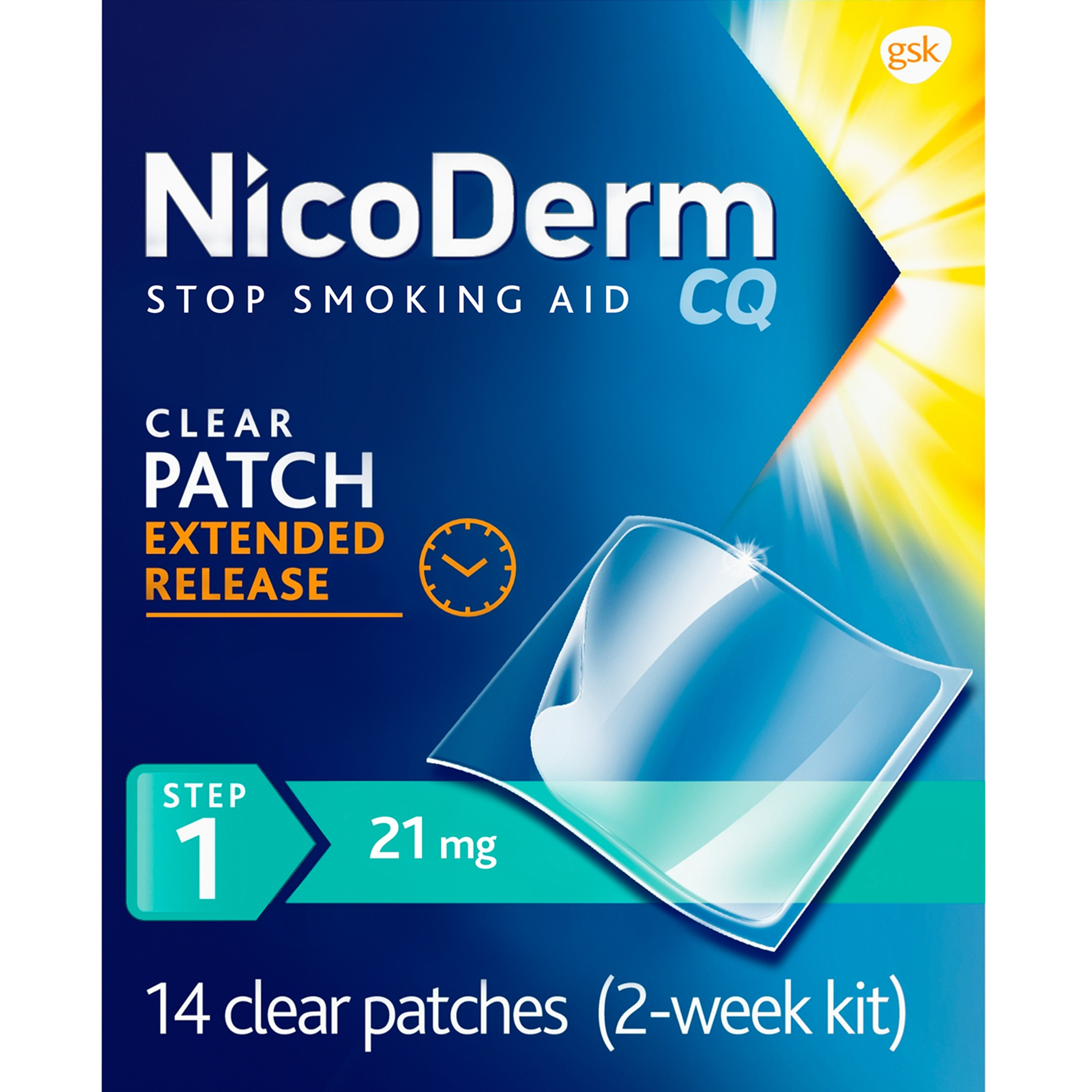NicoDerm CQ Step 1 Nicotine Clear Patches to Quit Smoking 21 mg