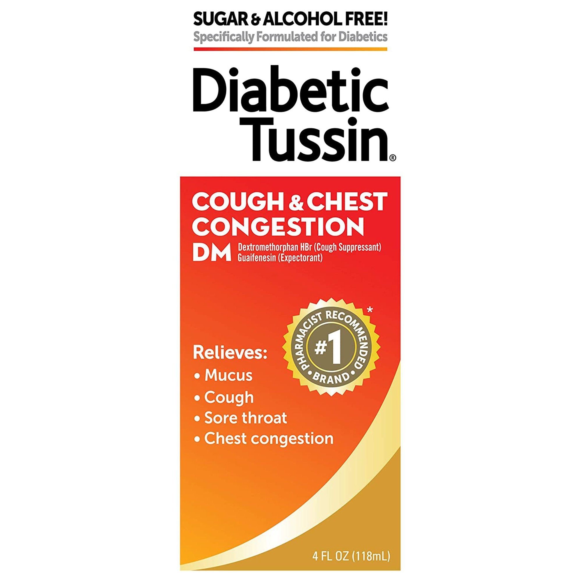 Diabetic Tussin Chest Congestion Cold and Cough Relief