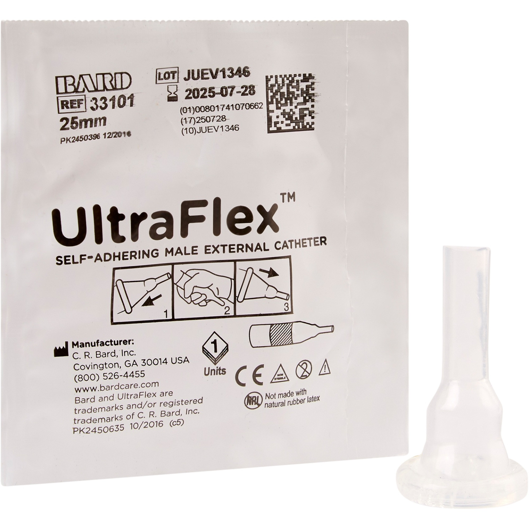 Bard UltraFlex Self-Adhering Seal Male External Catheter