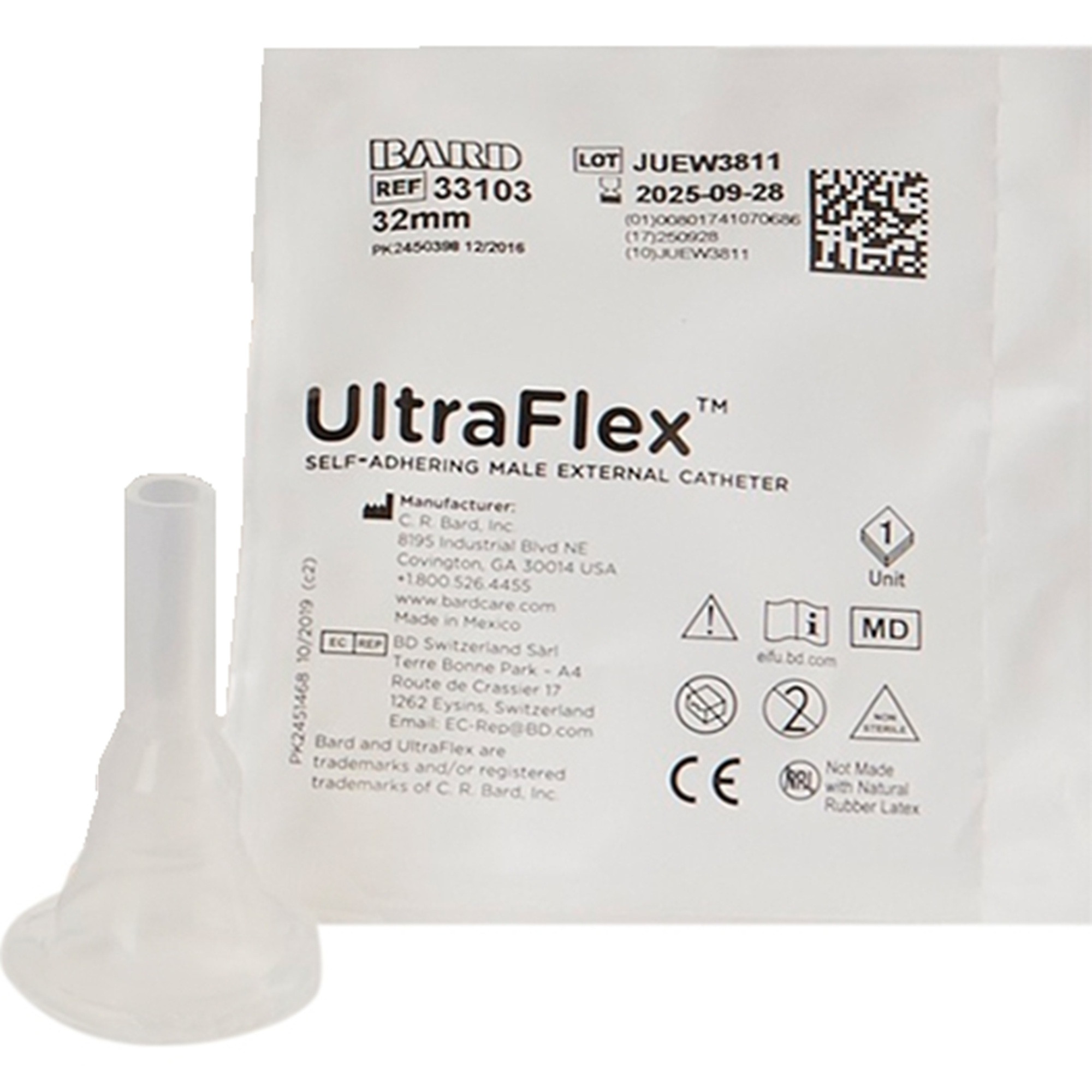 Bard UltraFlex Self-Adhering Seal Male External Catheter