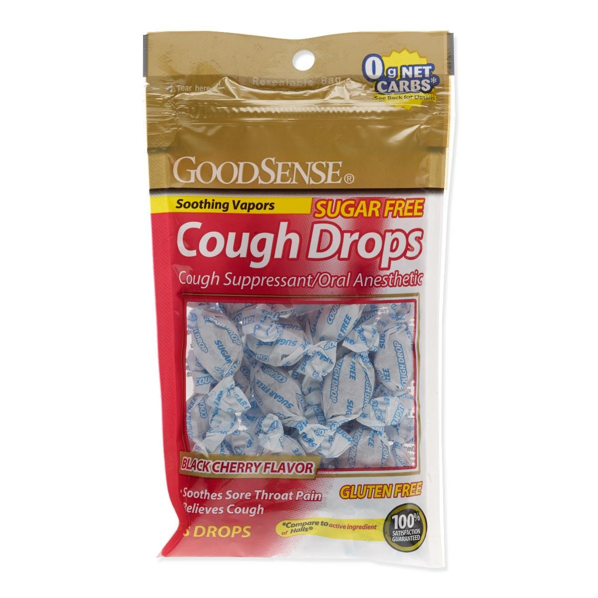 GoodSense Menthol Cough Drops, Sugar-Free Black Cherry