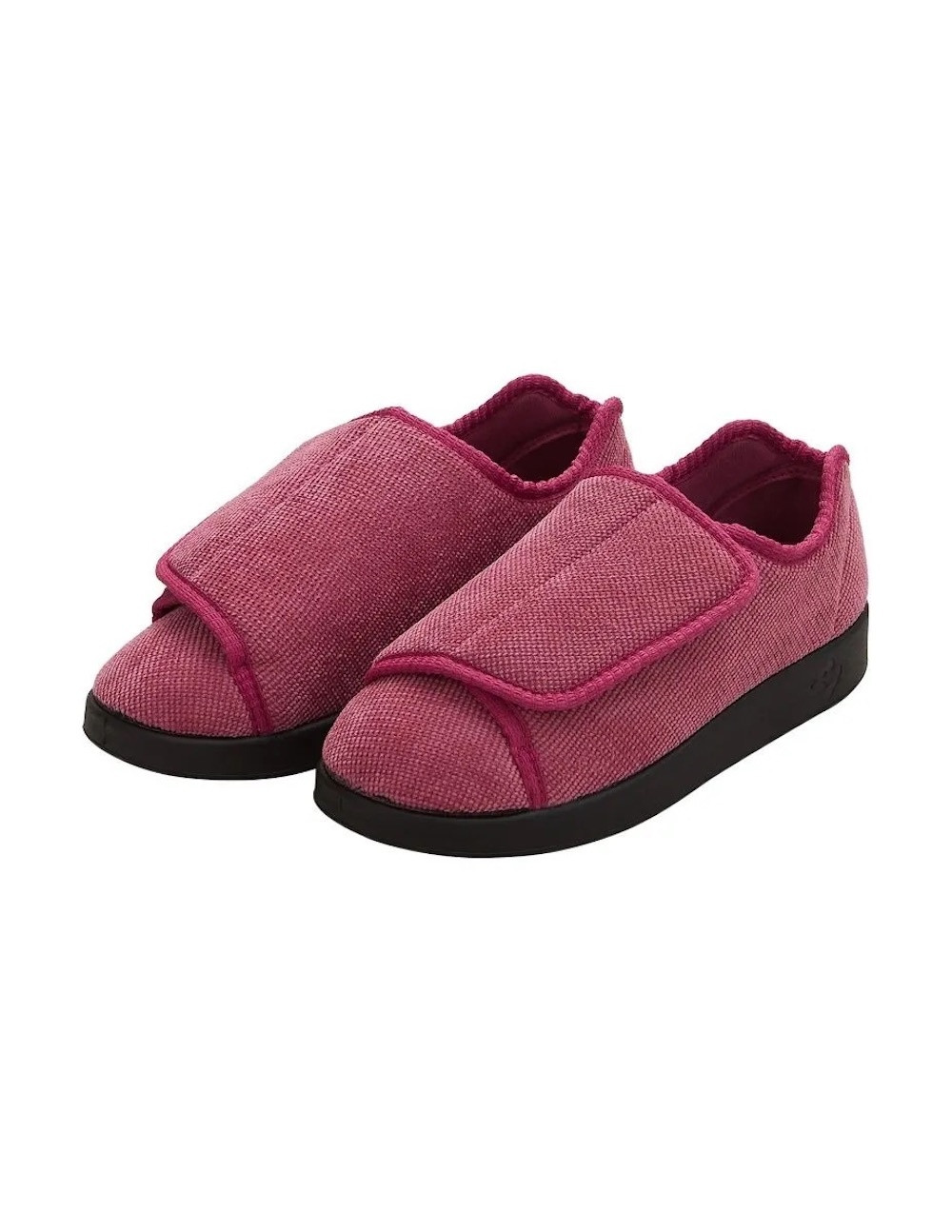 Silverts Women's Extra Extra Wide Easy Closure Slippers, Dusty Rose