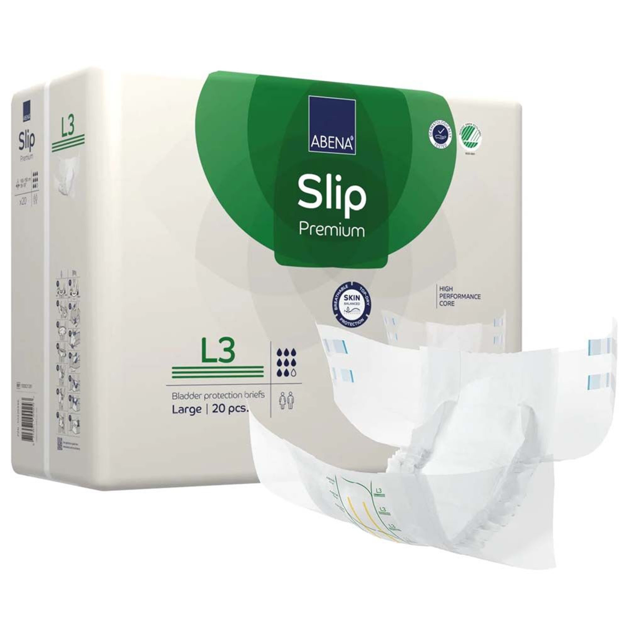 Abena Slip Premium Diapers with Tabs, Level 3s