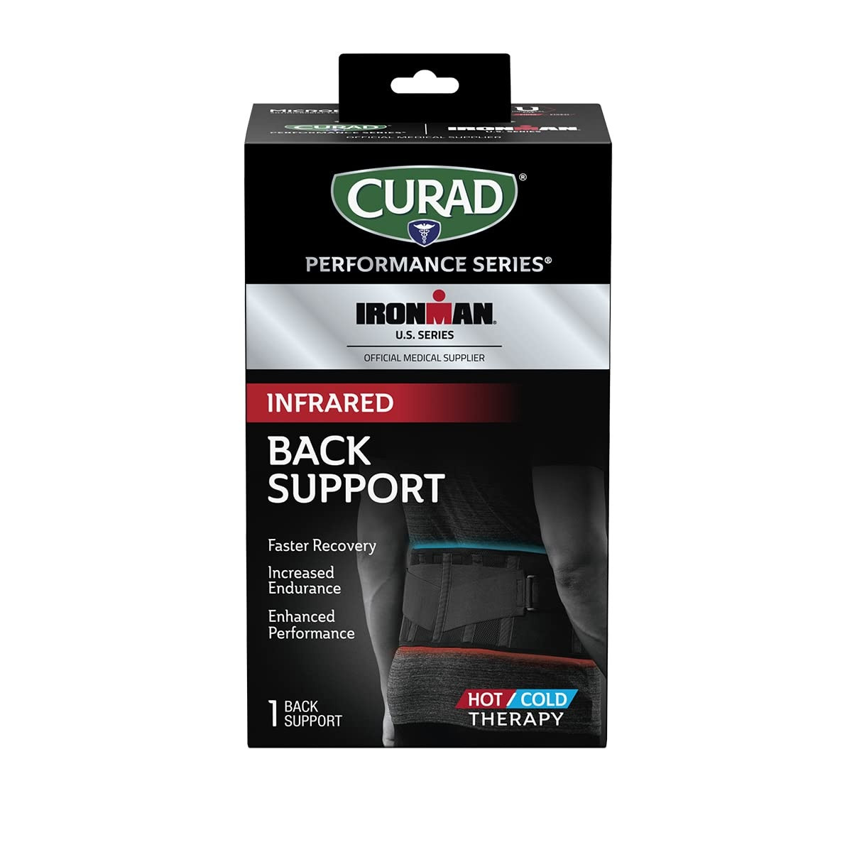 Curad Performance Series Ironman Infrared Back Support Hot/Cold Therapy