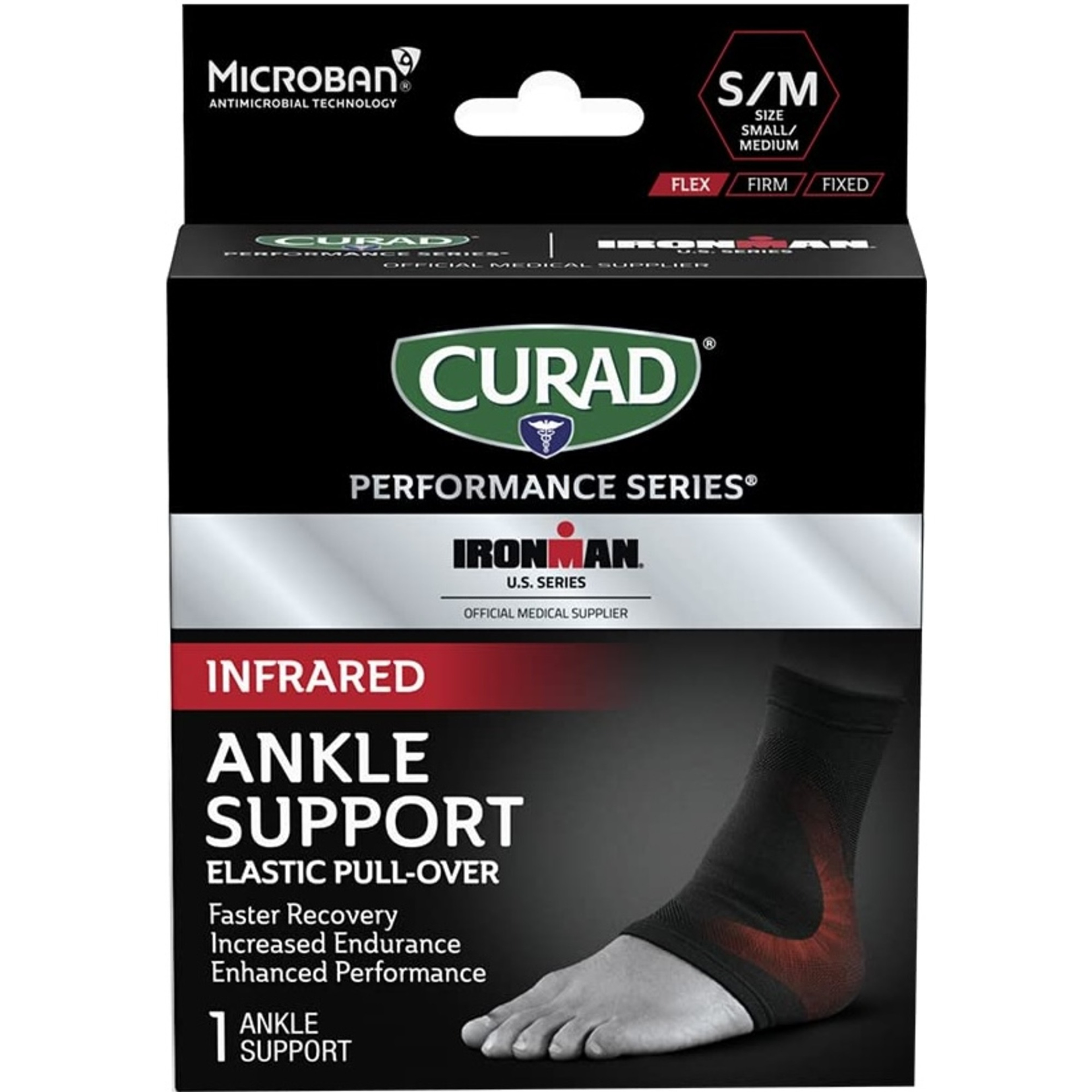 CURAD Performance Series IRONMAN Infrared Elastic Pull Over Ankle Support